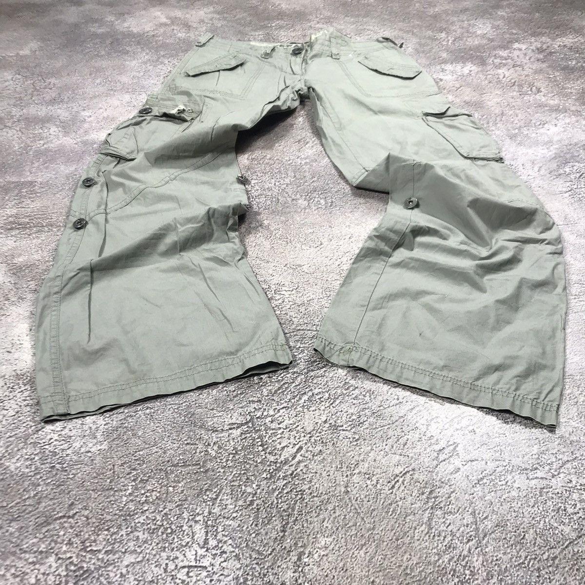 Vintage Vintage 90s Baggy Cargo Pants Parachute Hybrid Streetwear 29 Size 29" - 1 Thumbnail
