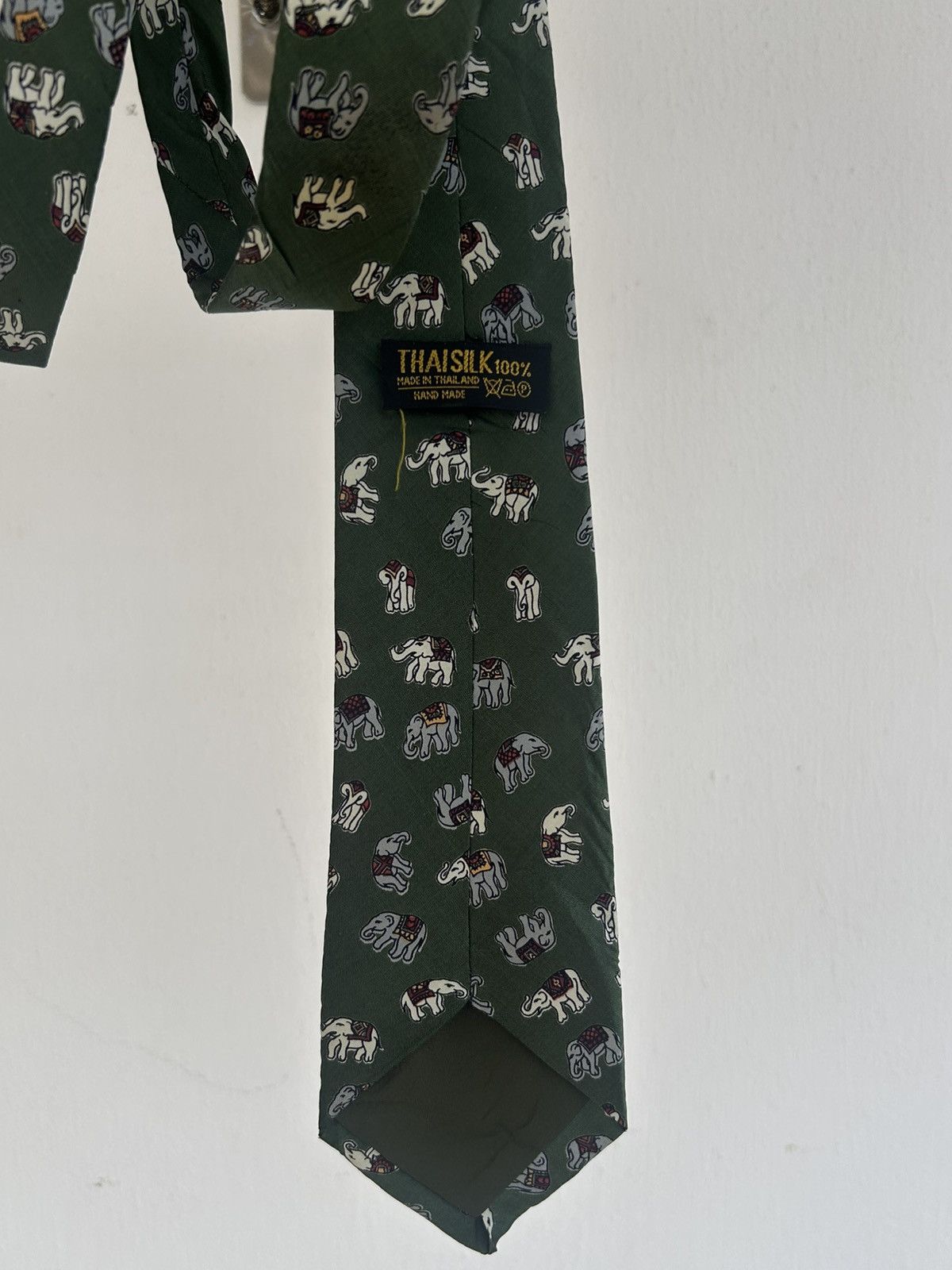 Other Thaisilk Vintage Tie Mini Elephant Green Size ONE SIZE - 5 Thumbnail