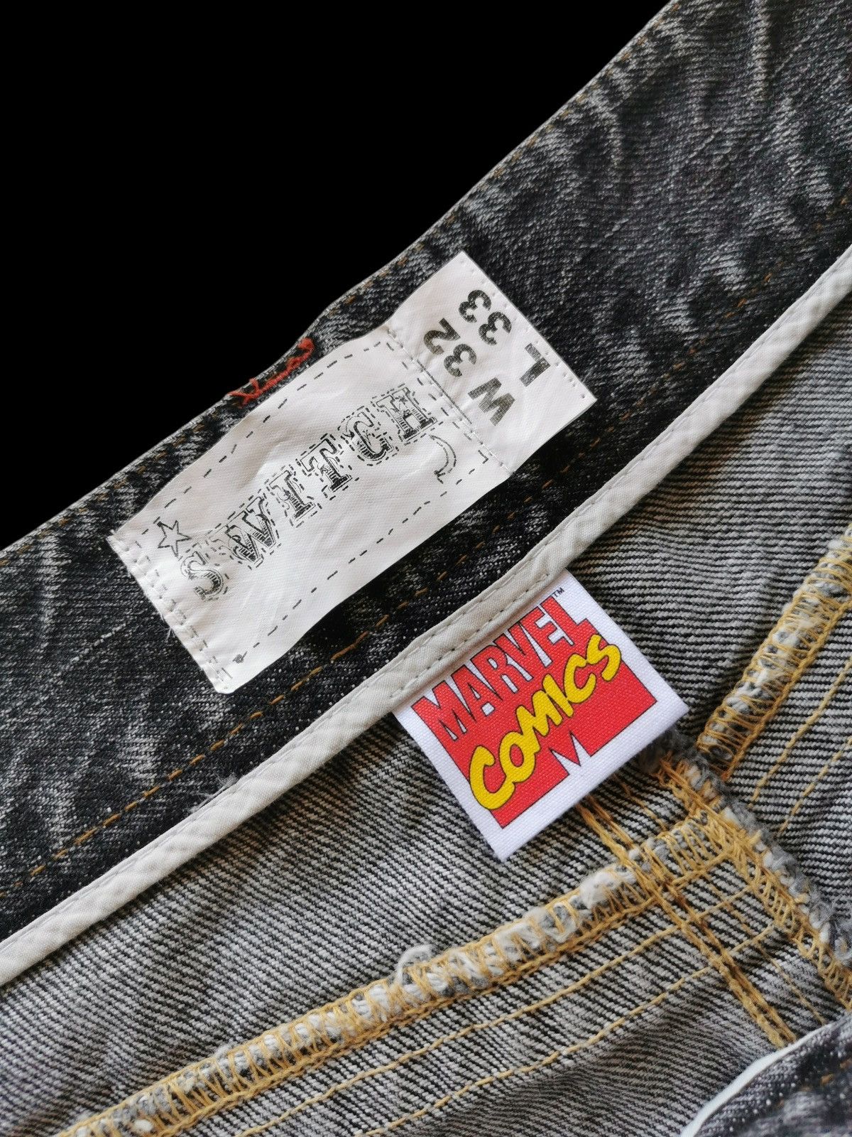 Vintage Vintage Switch Marvel Comics Distressed Denim Jeans 30x32.5 Size US 30 / EU 46 - 8 Thumbnail