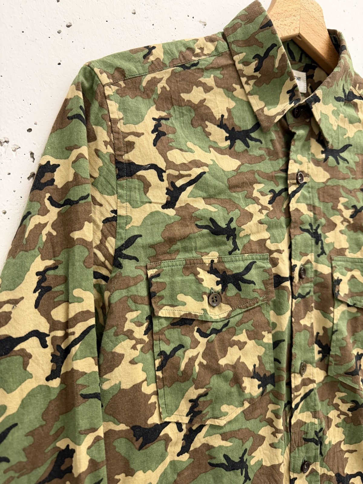 Saint Laurent Paris SS15 Saint Laurent Paris Camouflage Hedi Slimane Shirt Size US M / EU 48-50 / 2 - 3 Thumbnail