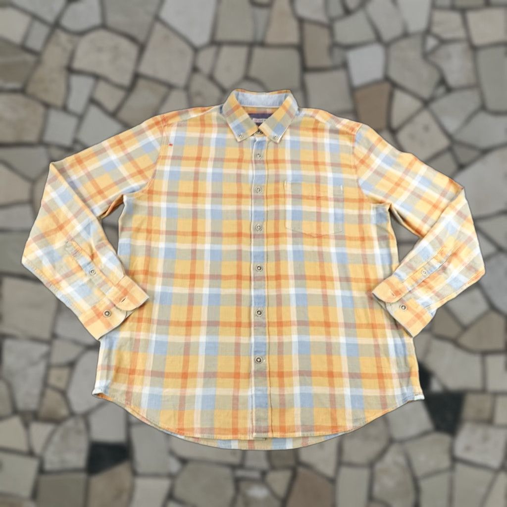 Vintage 32 Bar Blues Plaid Button-Up Shirt Men Large Orange Long Sleeve Casual Outdoor Size US L / EU 52-54 / 3 - 1 Thumbnail