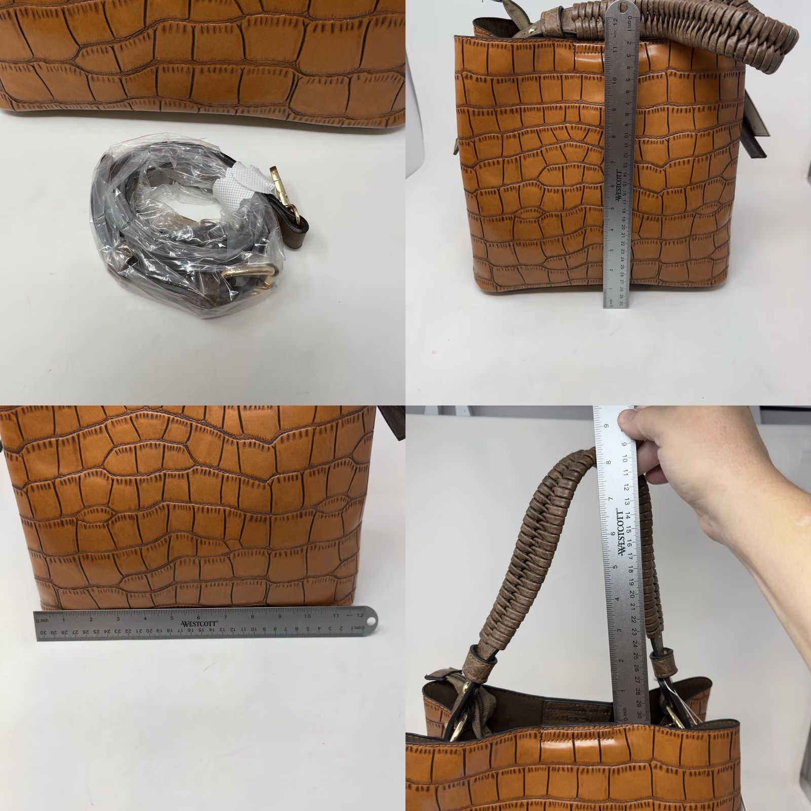 CO Jen & Co Olivia Leopard Print Contrast Hobo Shoulder Bag Purse Brown Vegan NWT Size ONE SIZE - 8 Thumbnail