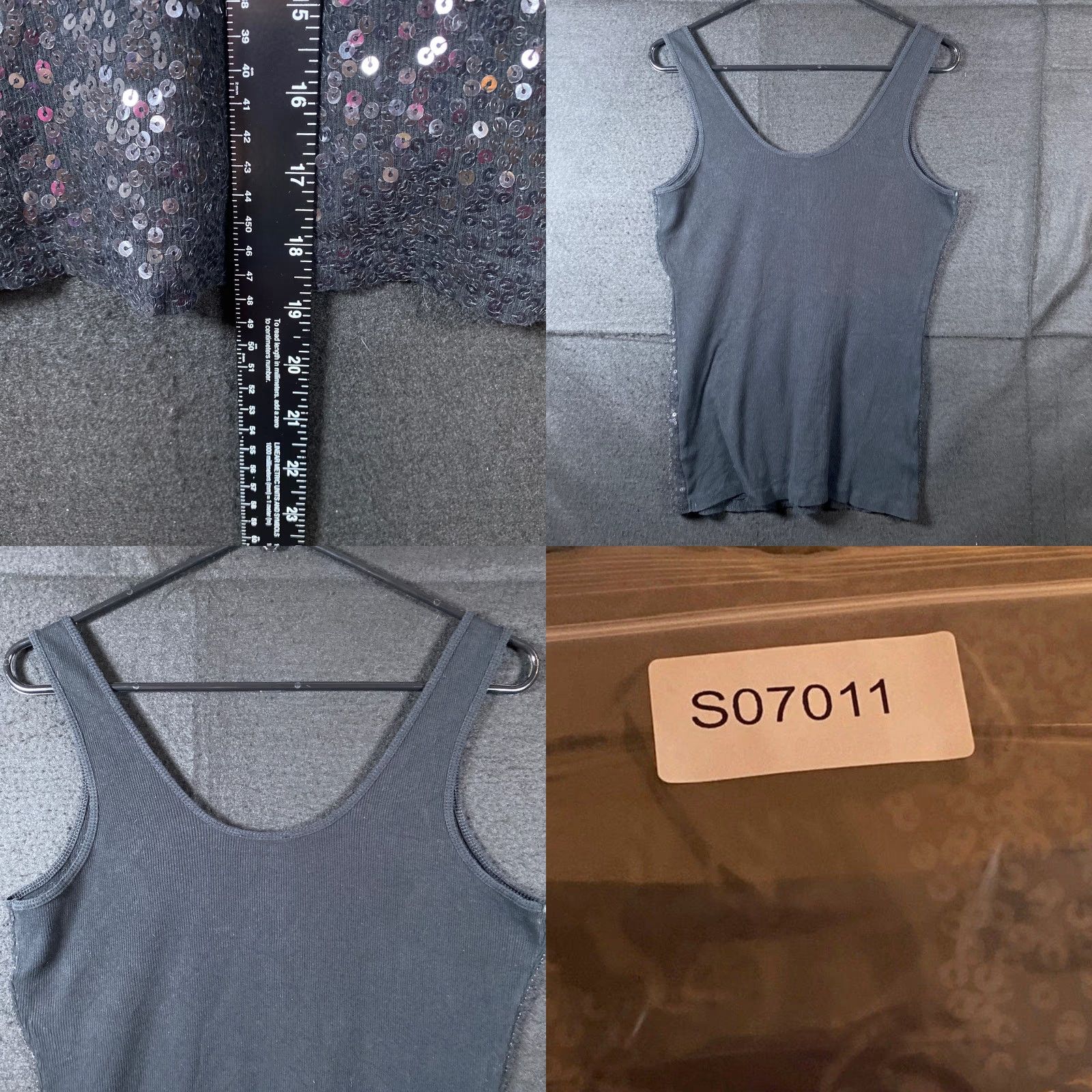 Express Express Shirt Womens Black Sequin Tank Top 100% Cotton Large Crew Neck Sleeveless Casual Workwear Size L / US 10 / IT 46 - 8 Thumbnail