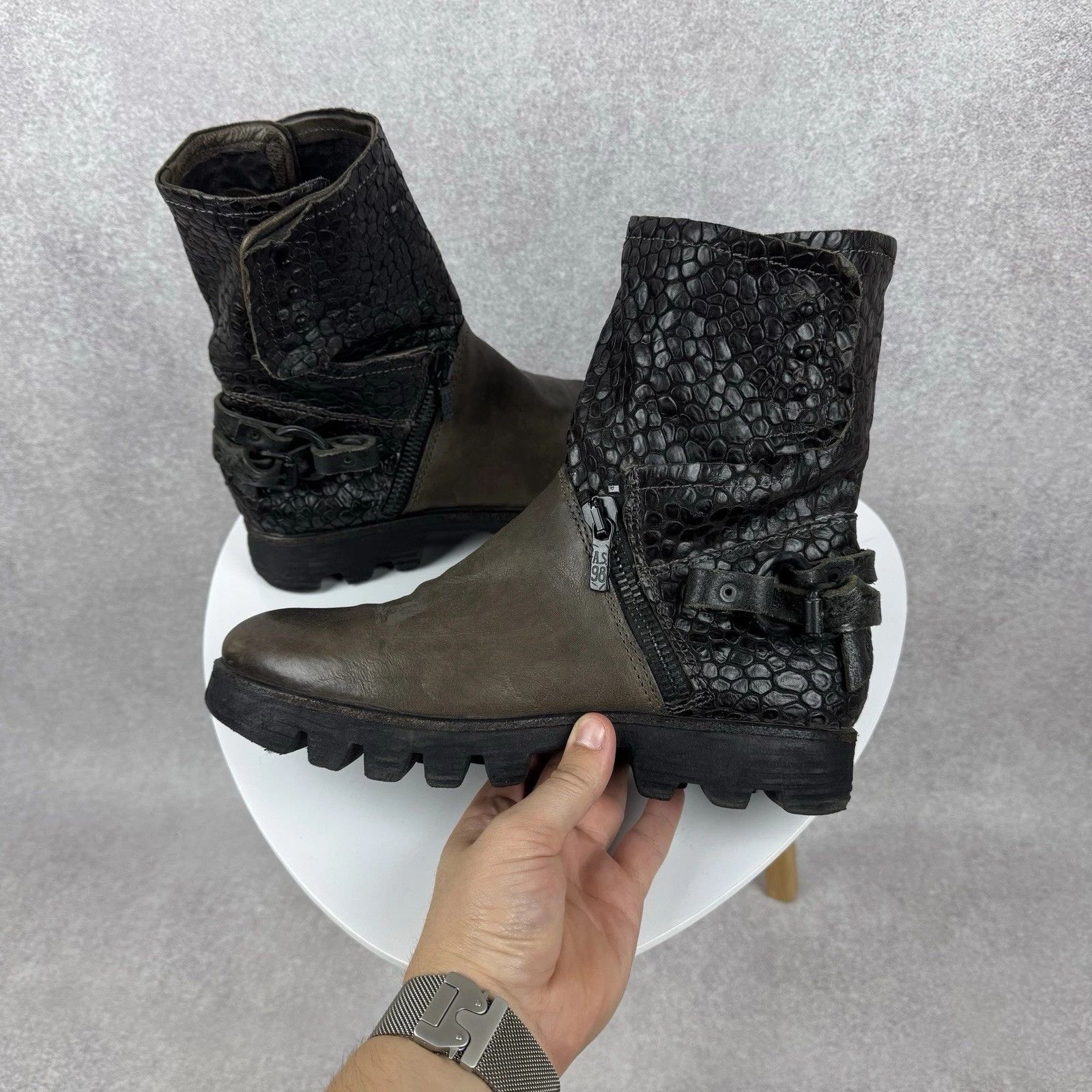 A.S.98 AS 98 Airstep Biker Leather Boots Rockstar Women Size US 11 / IT 41 - 3 Thumbnail
