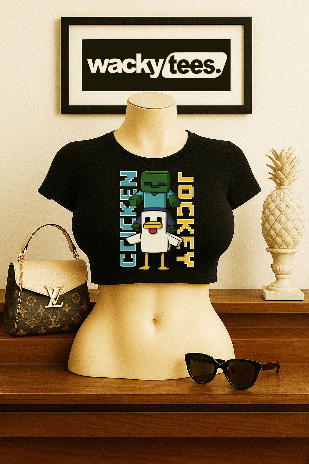 Other Chicken Jockey Funny Lover Video Gamer Graphic Tee Shirt Size US S / EU 44-46 / 1 - 6 Thumbnail