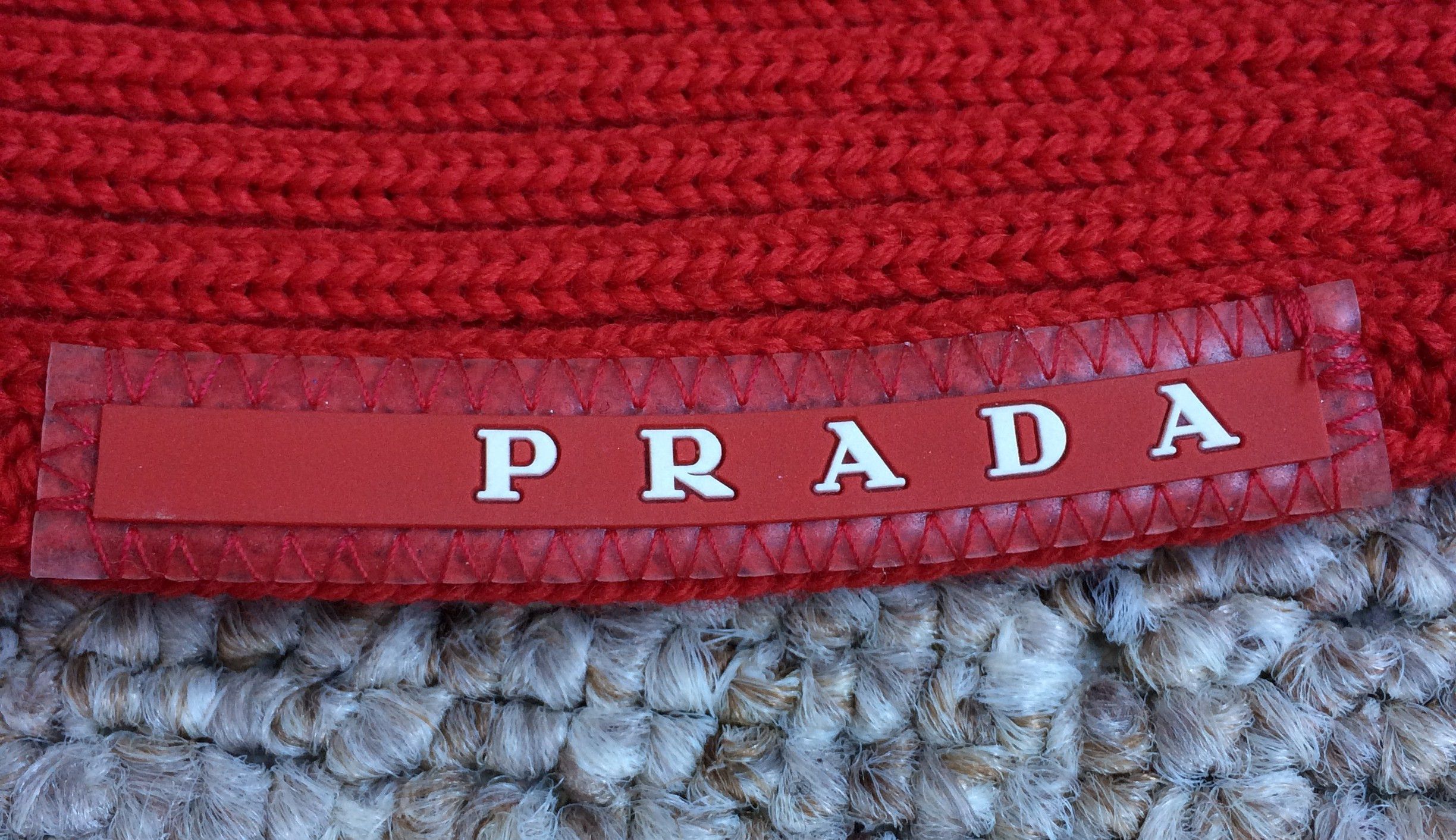 Prada Prada Linea Rossea Logo Beanie Hat Size ONE SIZE - 2 Thumbnail