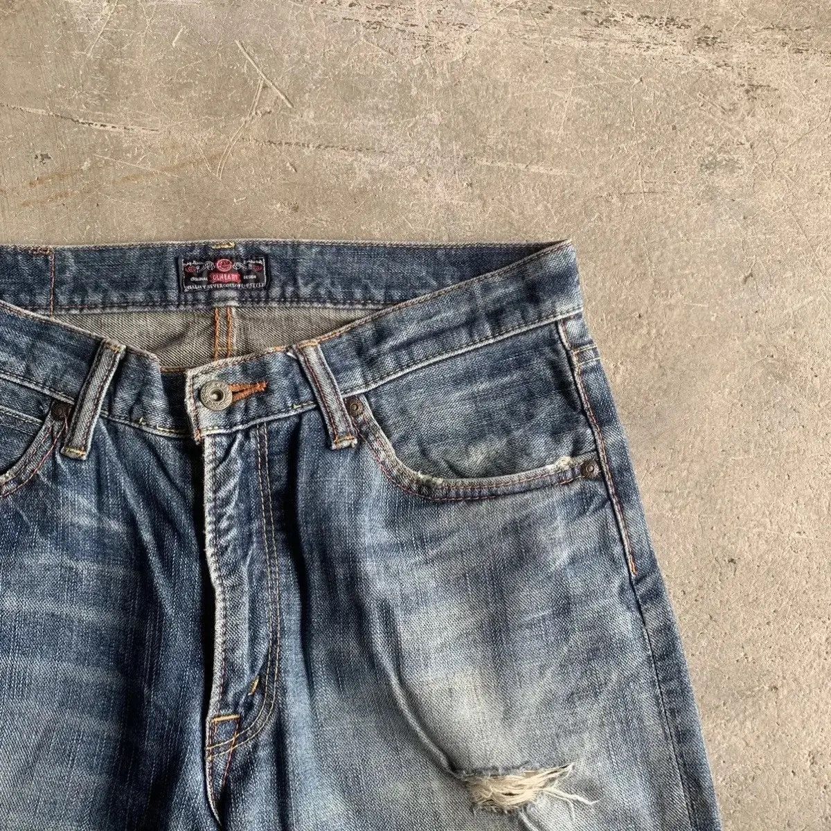 Japanese Brand GL HEARTS W31 L32 Distressed Denim Blue Wash Jeans Pants Size US 31 - 8 Thumbnail