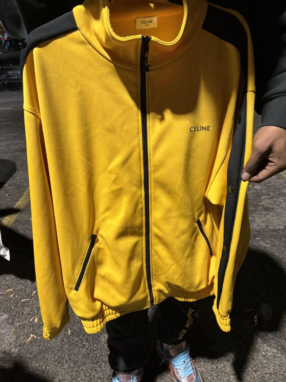 image of Celine Yellow Track Jacket, Men's (Size XL)