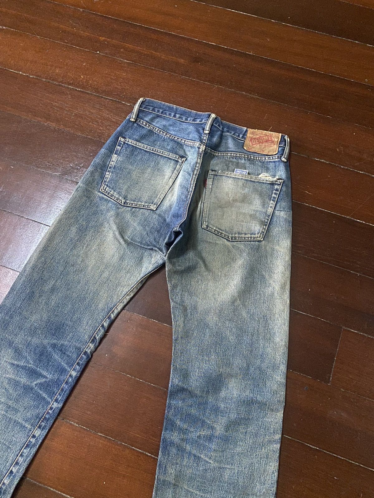 Denime Vintage denime Distress Mud wash Denim Selvedge Jeans Size US 29 - 17 Thumbnail