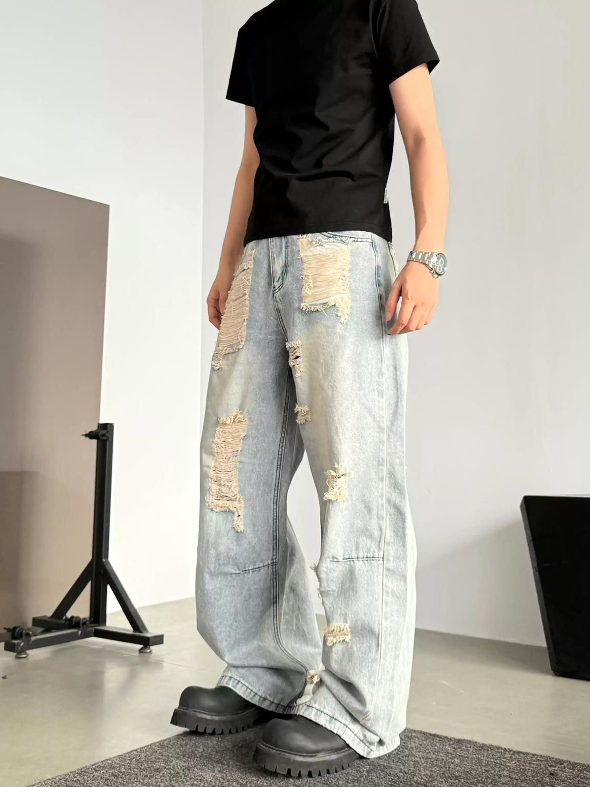 Other Distressed Wide Leg Jeans Size US 32 / EU 48 - 4 Thumbnail