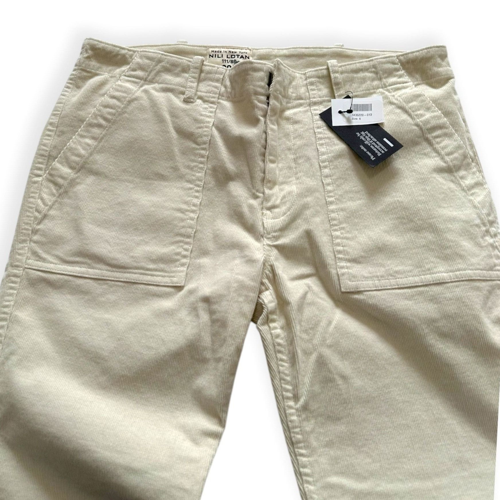 Nili Lotan Nili Lotan Jenna Pants in Corduroy, Winter White, 6 Size 28" / US 6 / IT 42 - 9 Thumbnail