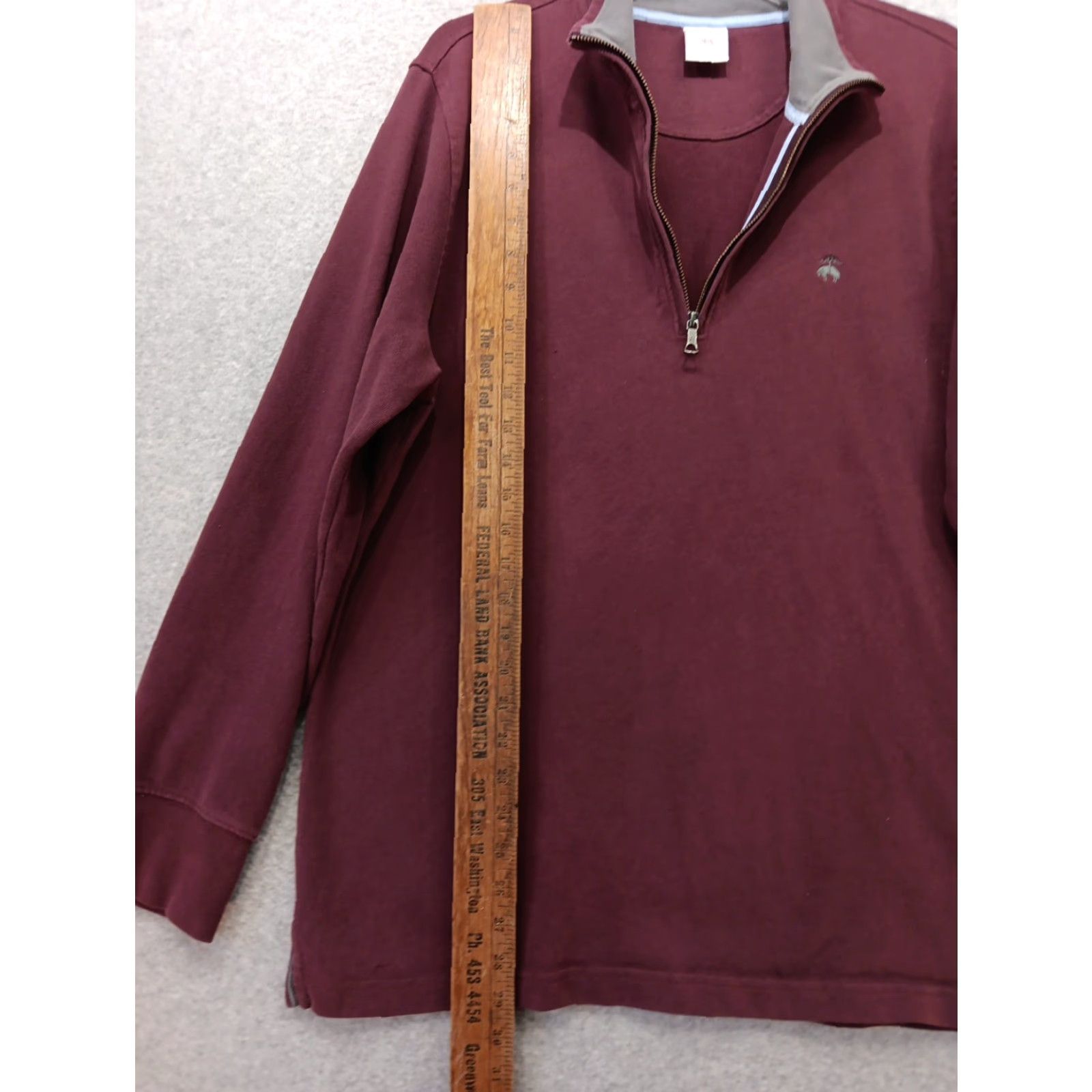 Brooks Brothers VINTAGE Brooks Brothers Henley Shirt Mens L Burgundy 1/4 Zip Pullover Knit Cotton Logo Zipper Casual Sweater Size US L / EU 52-54 / 3 - 6 Thumbnail