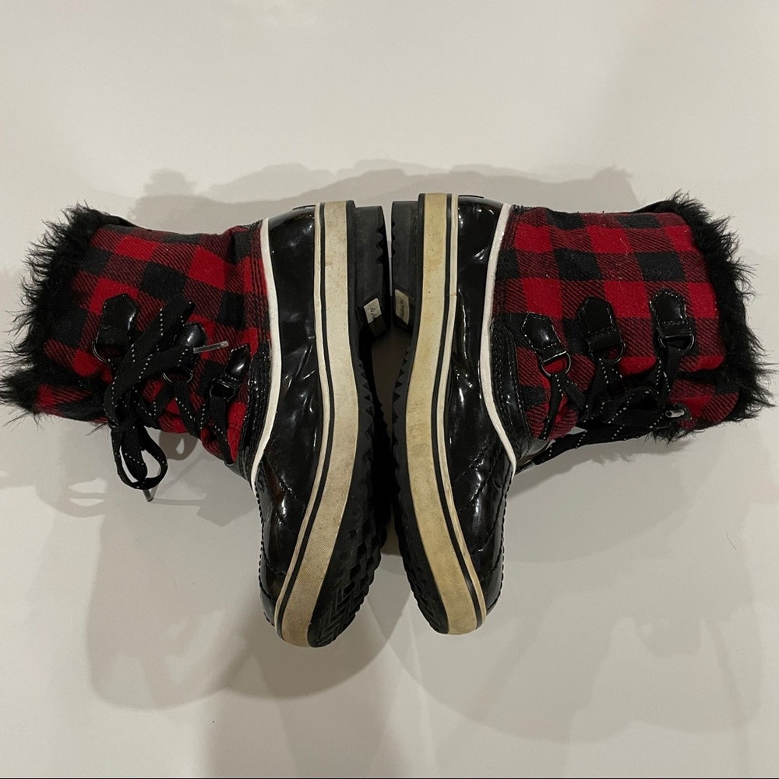SOREL Sorel Out N About Red Buffalo Plaid Winter Rain Duck Boots Size US 9 / IT 39 - 4 Thumbnail