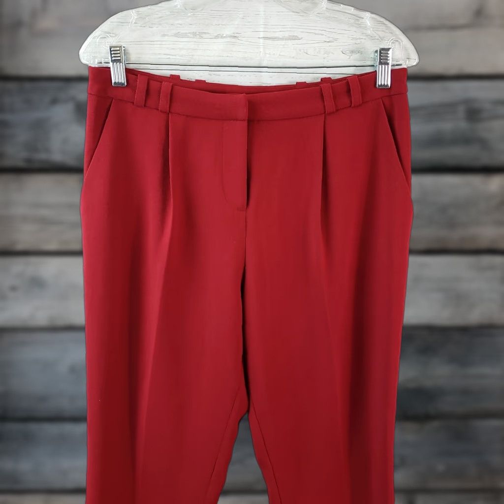 Asos ASOS Womens Pants Size 6 Red High Rise Pleated Front Dress Pants Womens Size 28" / US 6 / IT 42 - 1 Thumbnail