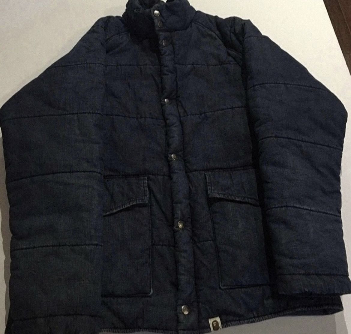 Bape denim heavy coat bomber jacket
