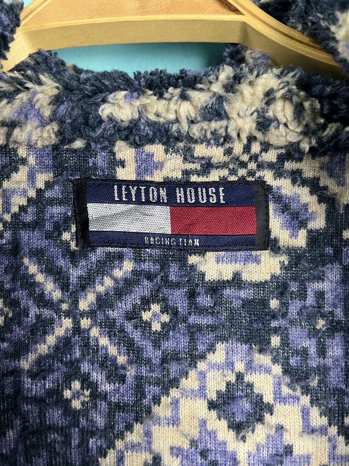 Vintage Vintage LEYTON HOUSE Racing Team Fleece Native Half Zip Size US XL / EU 56 / 4 - 5 Thumbnail