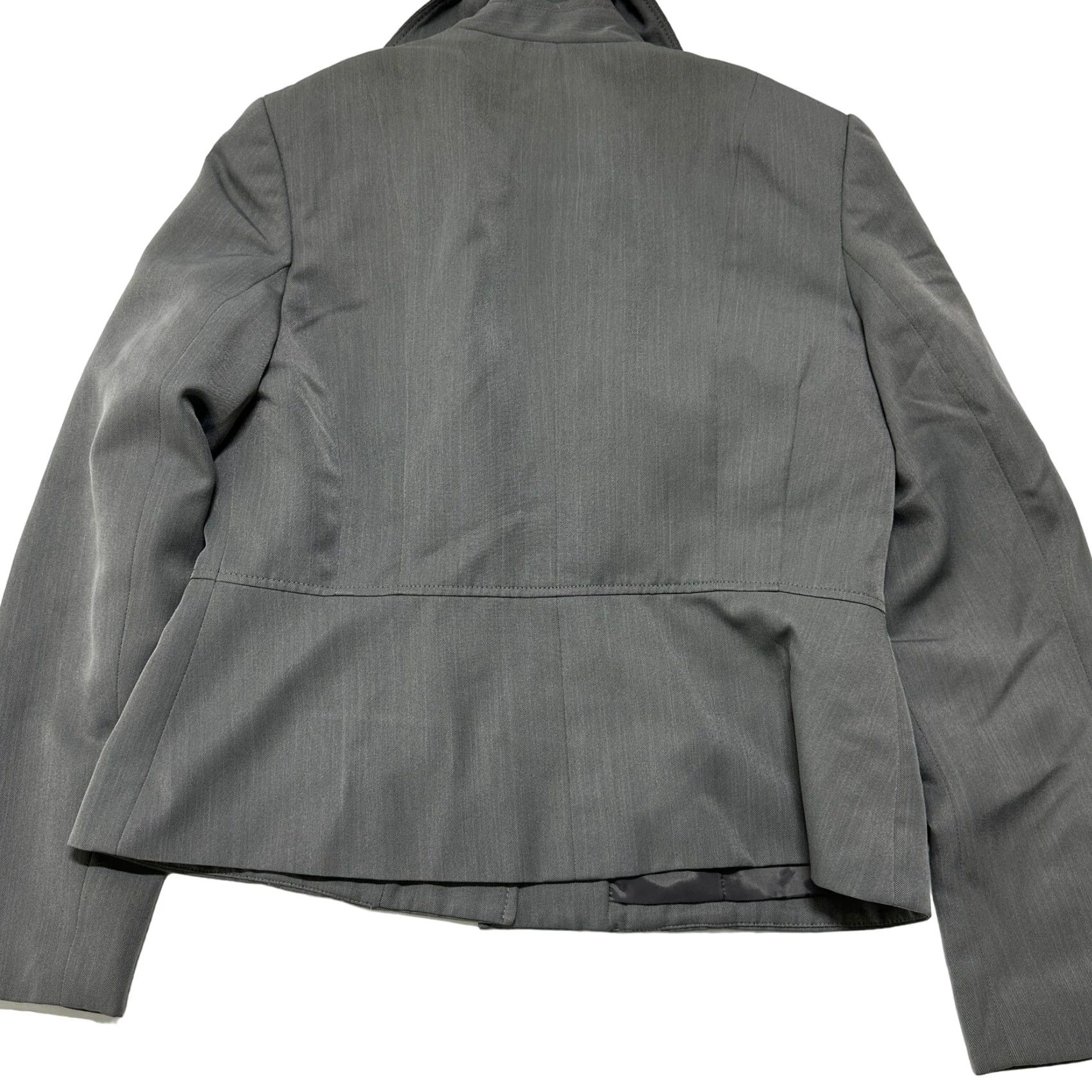 CO Nine & Co Blazer Womens Size 10 Gray Button Up Business Casual Office Career STAIN - Vintage? Size L / US 10 / IT 46 - 3 Thumbnail