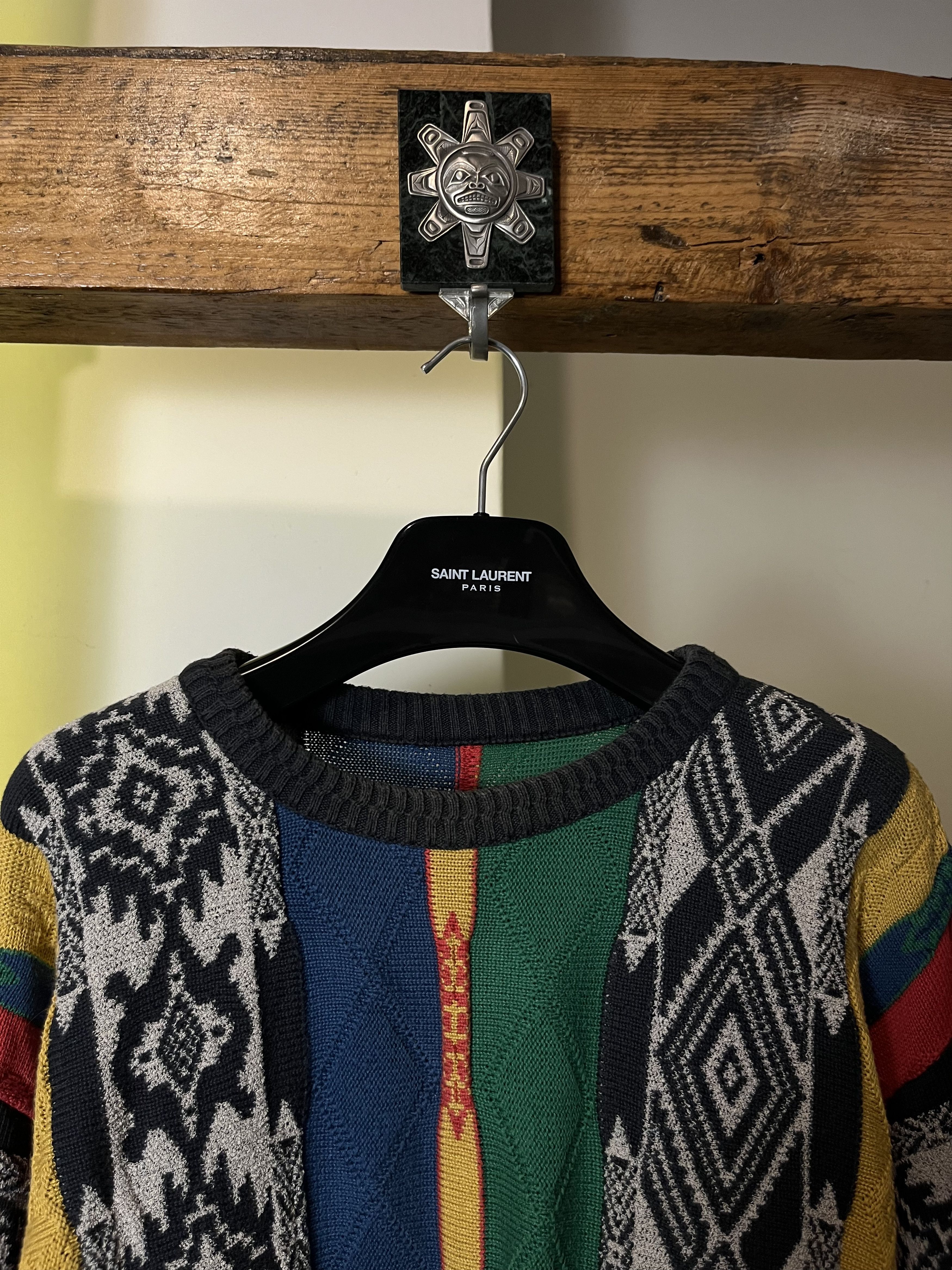 Coogi Vintage 90s Coloured Cable Coogi Style Knit Sweater Size US L / EU 52-54 / 3 - 3 Thumbnail