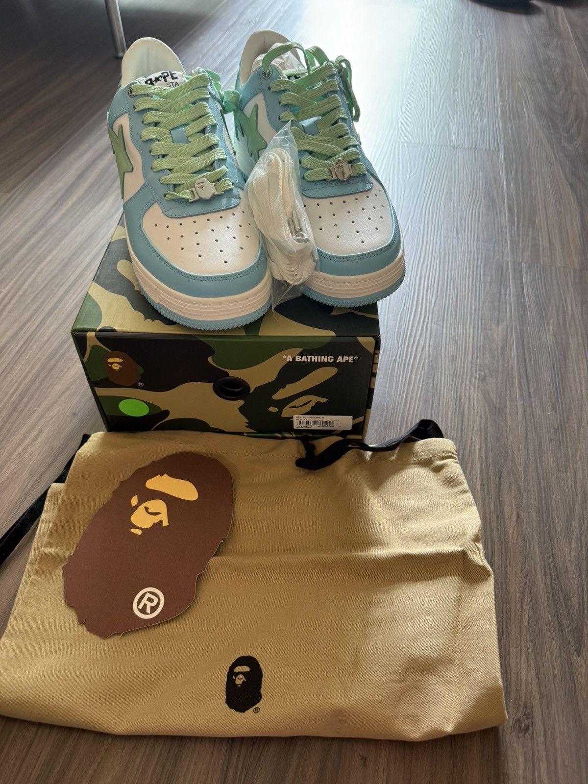 Bape A Bathing Ape BAPE STA Low-Top Sneakers Green Blue – Size 11 Size US 11 / EU 44 - 1 Thumbnail