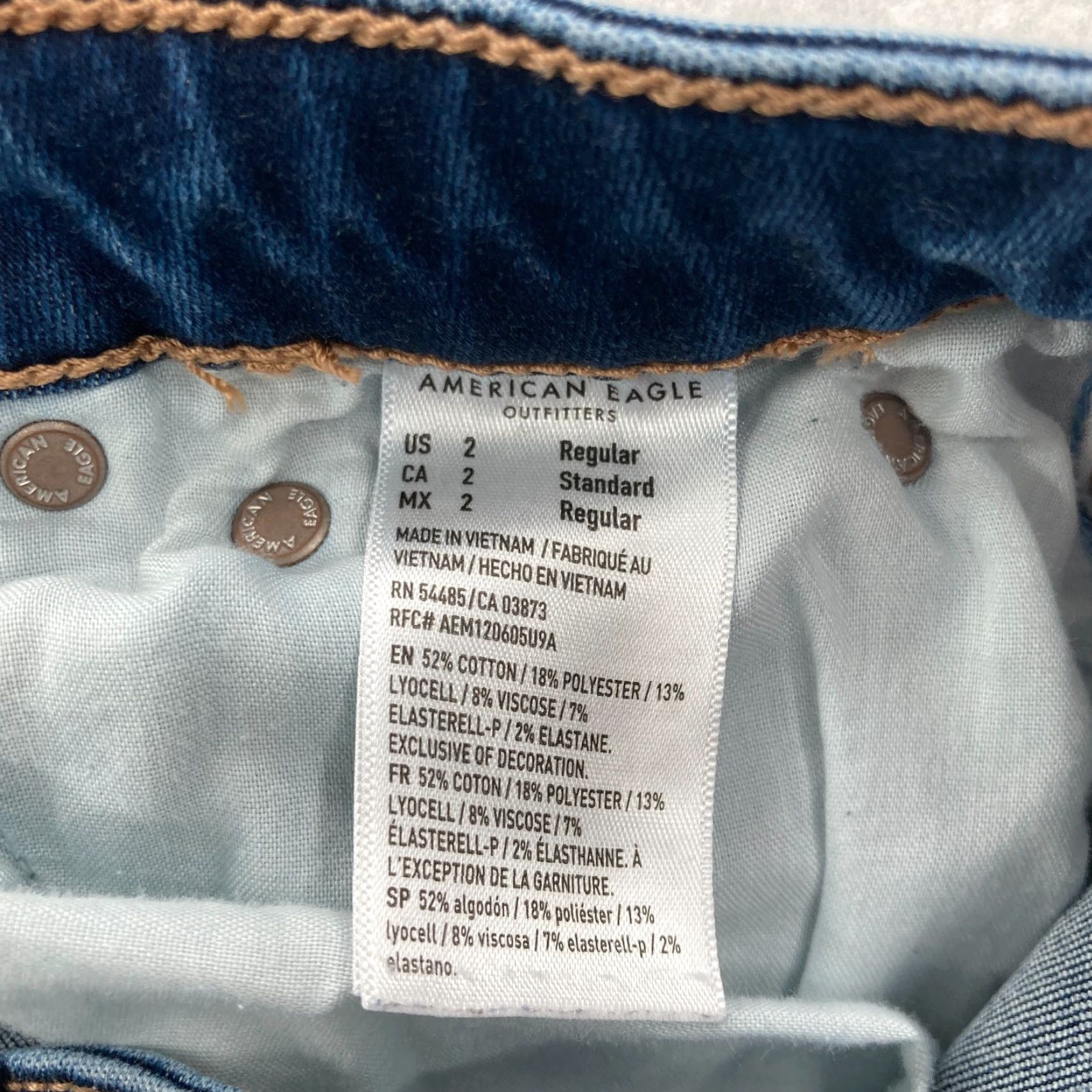 American Eagle Outfitters American Eagle Jeans Women's 2 High Rise Flare Denim Blue Stretch Distressed Y2K Jeans Size 42" / US 20 - 7 Thumbnail