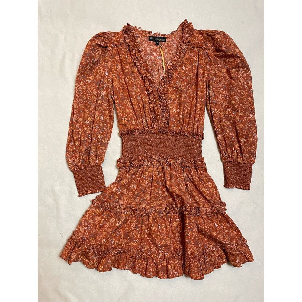 House of Harlow NWT New HOUSE OF HARLOW 1960 V-neck Smocked Waist Tiered Ru Size S / US 4 / IT 40 - 6 Thumbnail