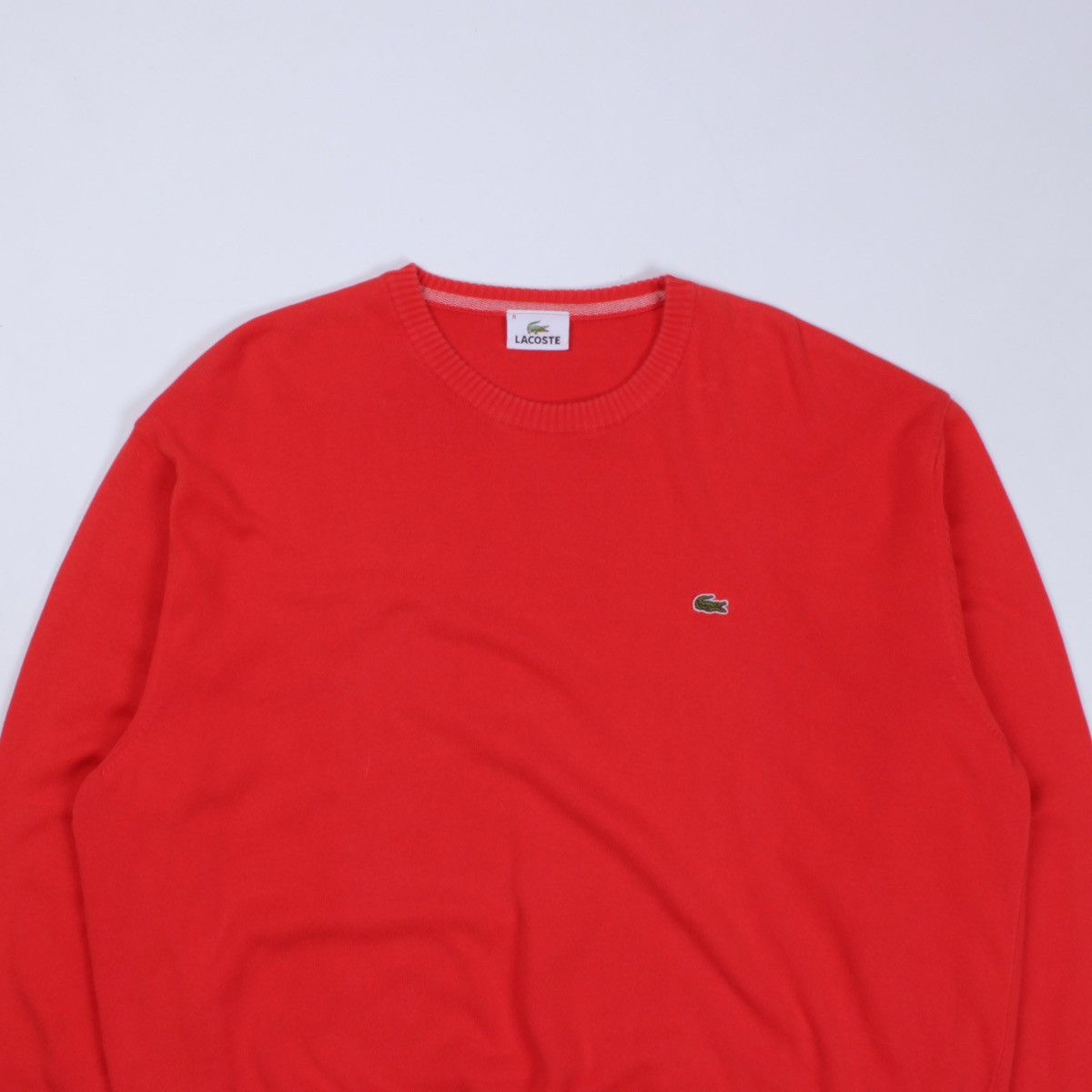 Lacoste LACOSTE Red Cotton Knit Pullover Sweater Crew Neck Size US XXL / EU 58 / 5 - 2 Thumbnail