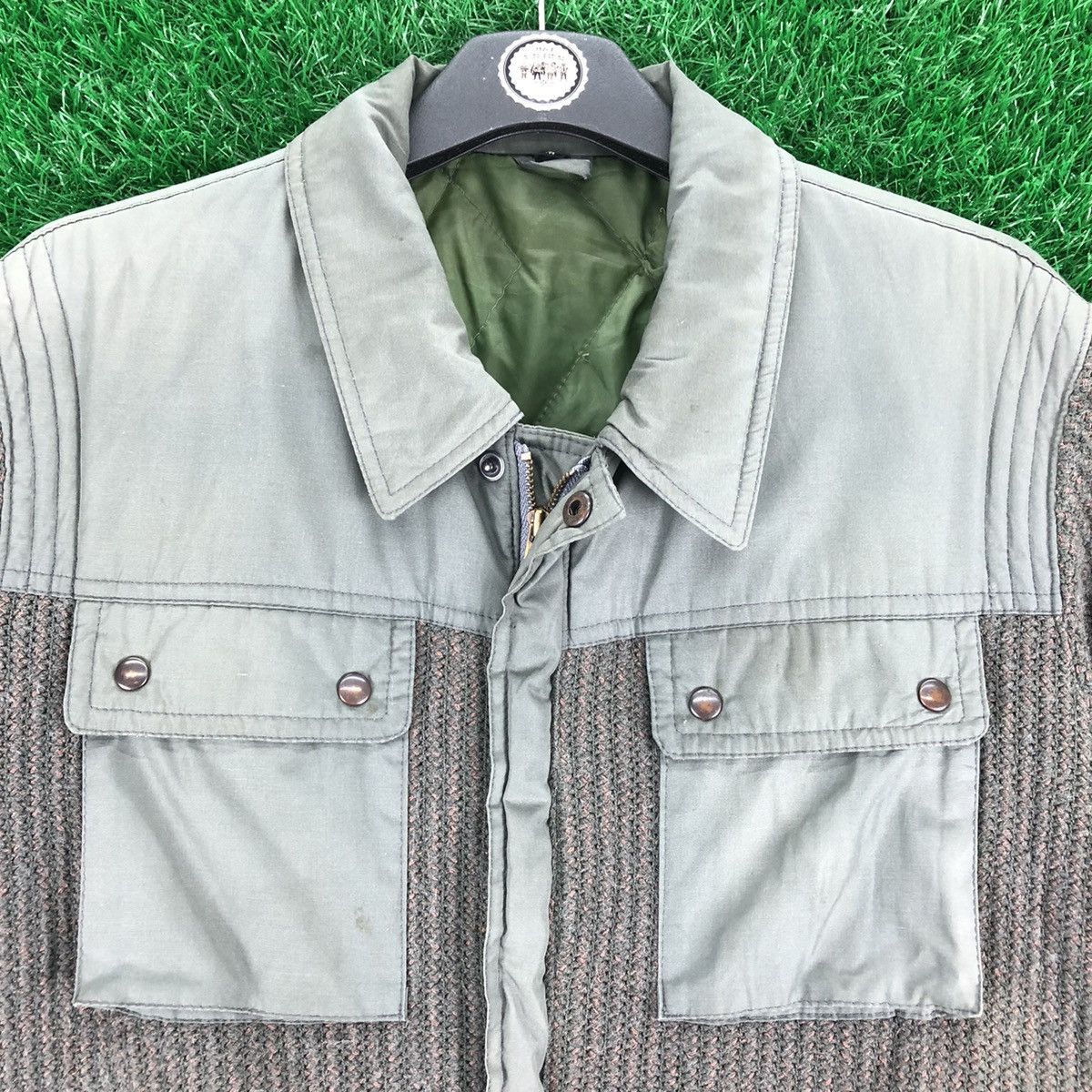 Japanese Brand Vintage 80's Wool Knit Zipper Jacket Workwear Size US S / EU 44-46 / 1 - 8 Thumbnail