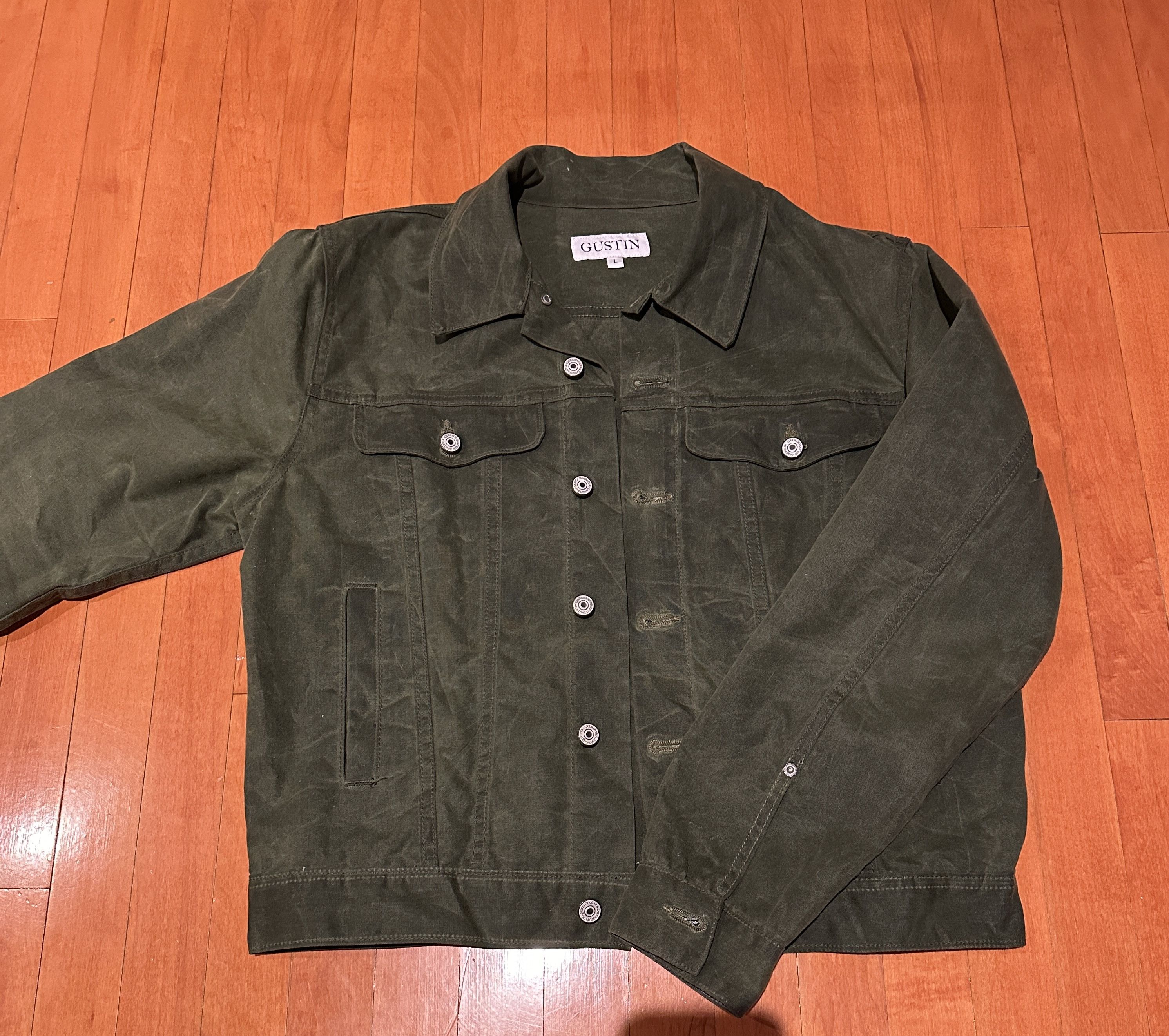 Gustin waxed trucker jacket on sale