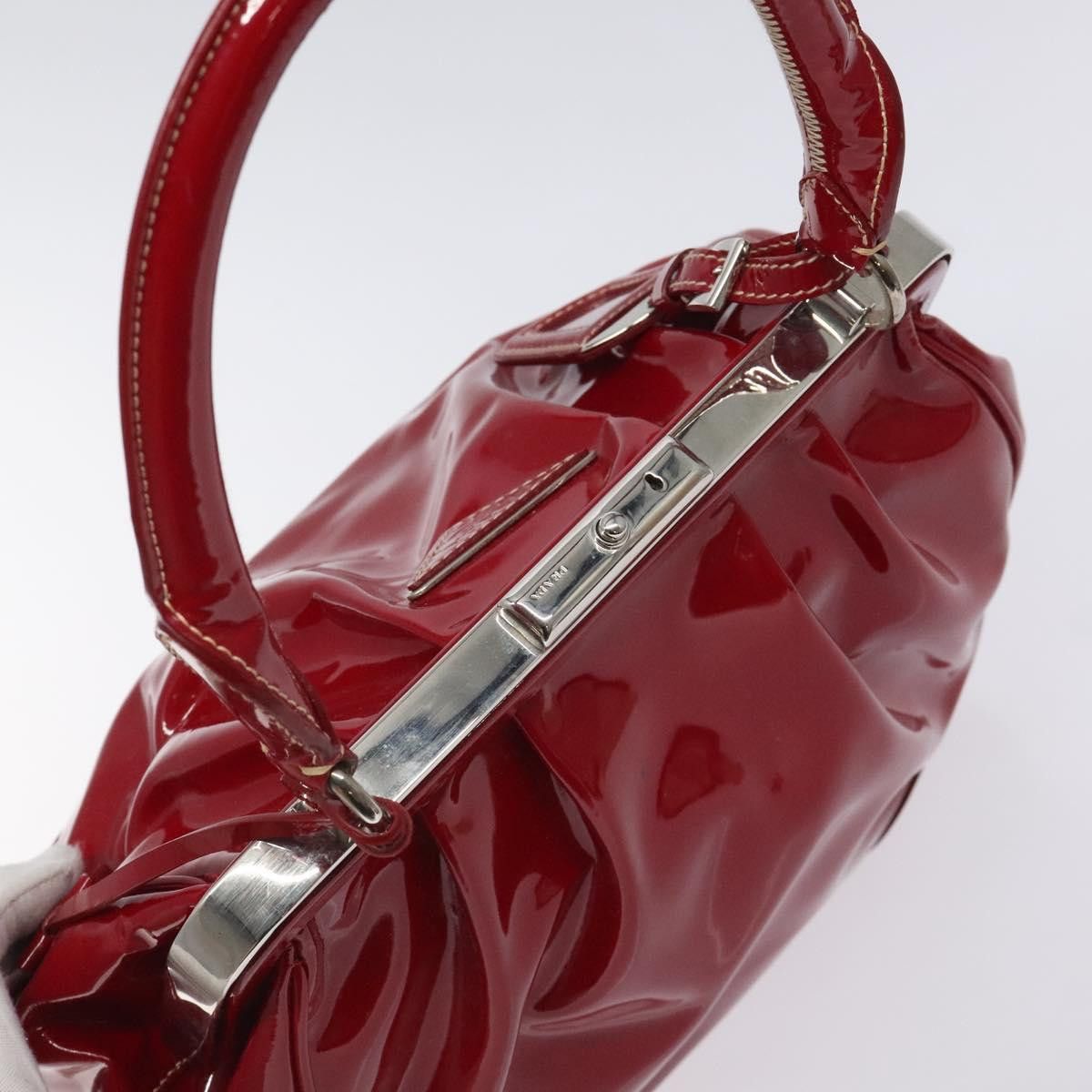 Prada PRADA Hand Bag Enamel Red Silver Size ONE SIZE - 6 Thumbnail