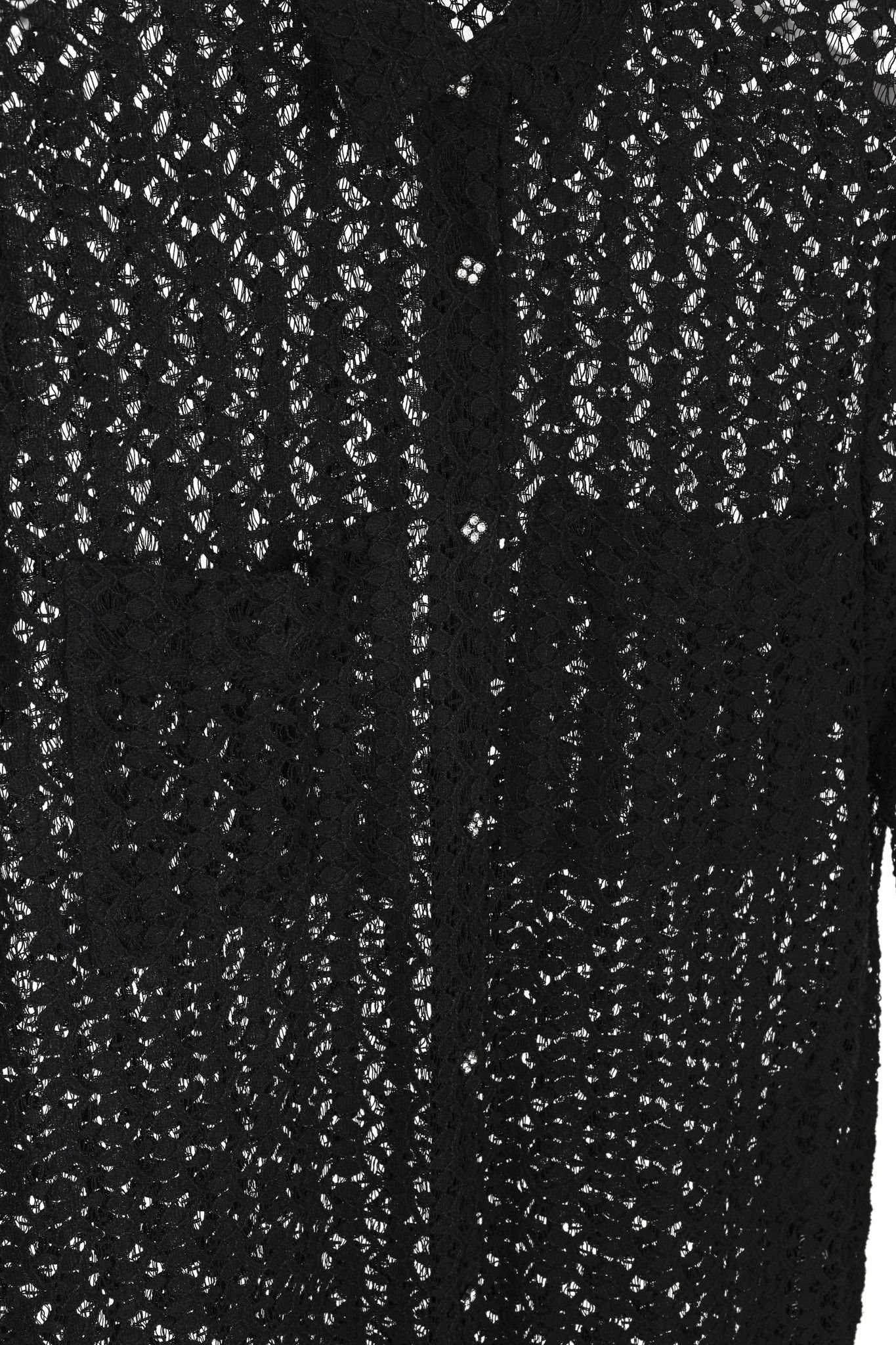 The Kooples The Kooples Black Lace Crystal-Button-Up Shirt Size XS / US 0-2 / IT 36-38 - 9 Thumbnail