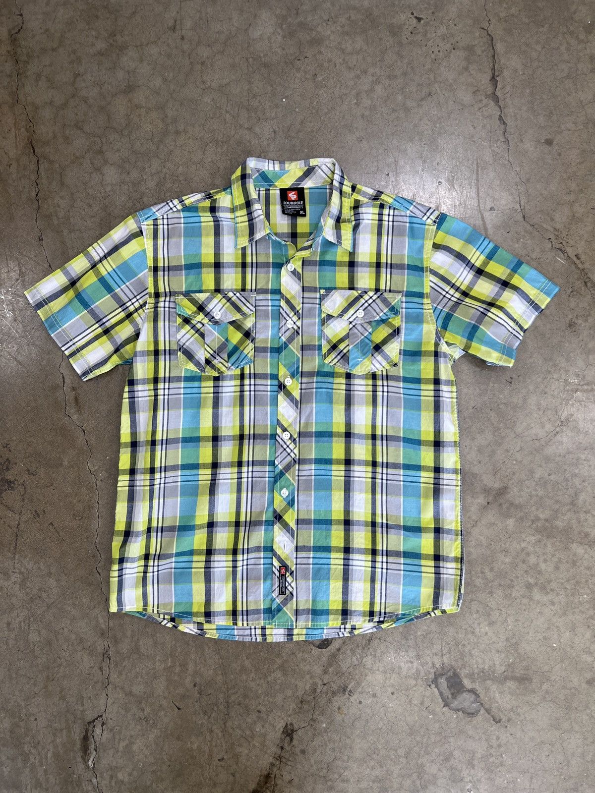Southpole × Vintage Southpole Double Pocket Plaid ButtonUp XL Size US XL / EU 56 / 4 - 2 Thumbnail