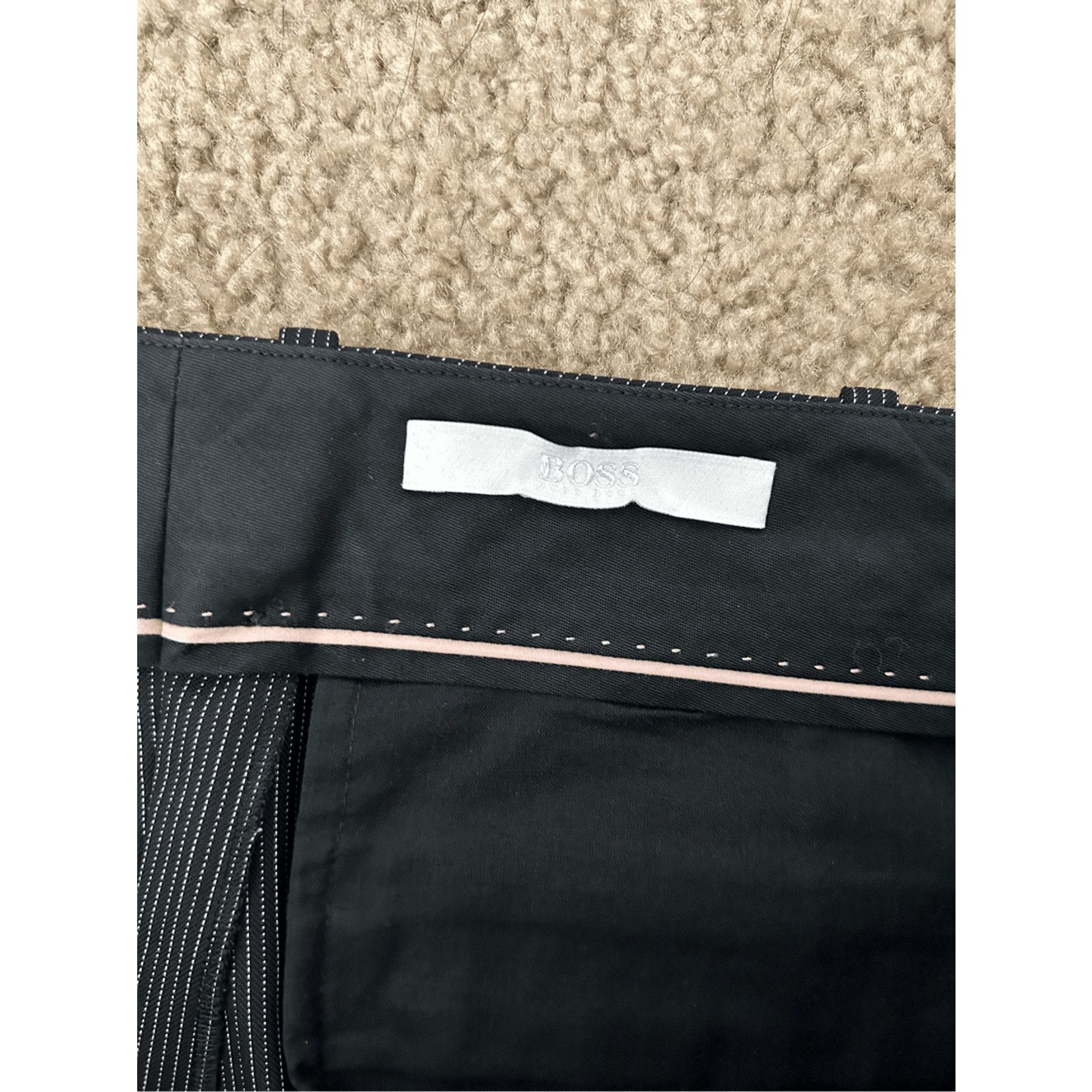 Hugo Boss Hugo Boss Virgin Wool Black White Stripe Pants, Sz 8 MP $278 Size 30" / US 8 / IT 44 - 4 Thumbnail
