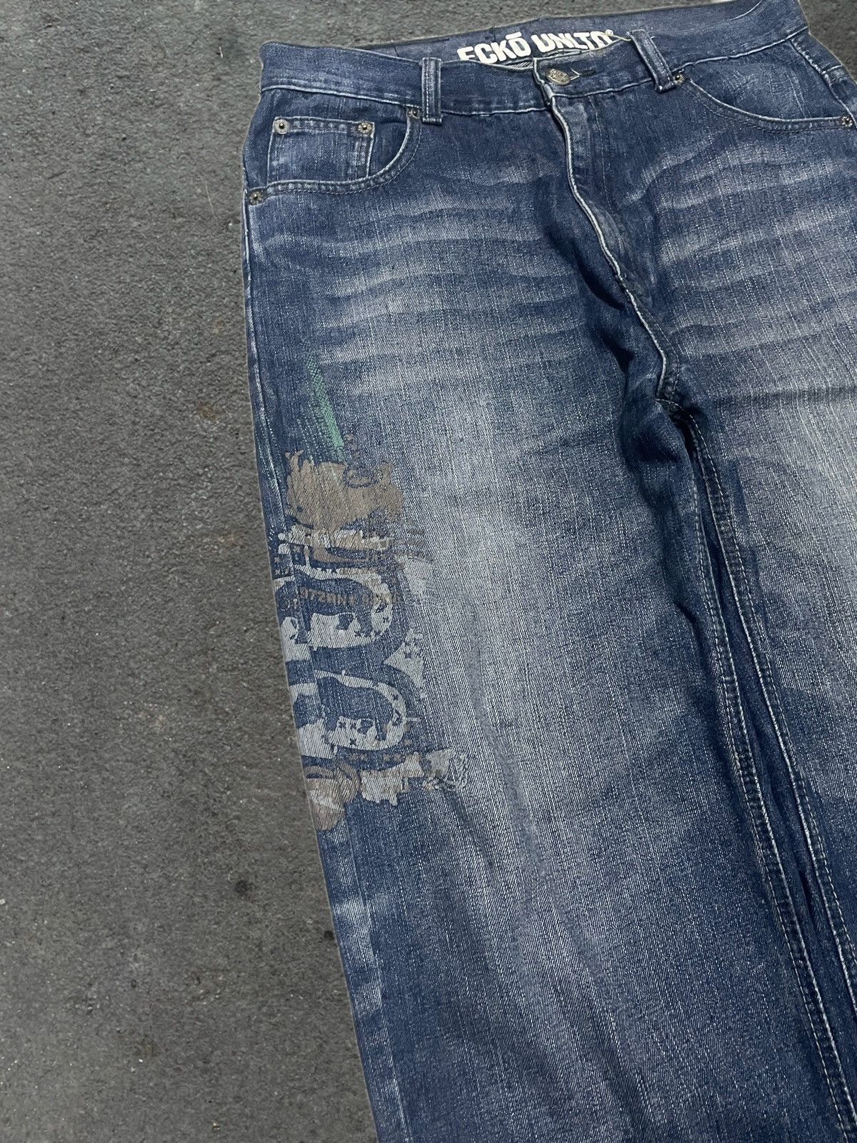 Ecko Unltd. ECKO UNLTD JEANS GRAFFITI EMBROIDERED Size US 34 / EU 50 - 4 Thumbnail