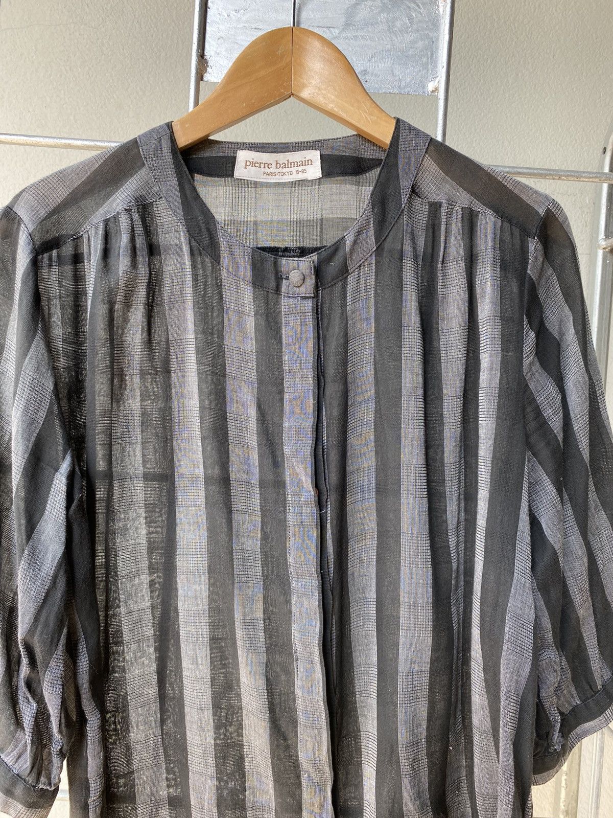 Pierre Balmain Pierre balmain Black Striped Sheer Blouse Size S / US 4 / IT 40 - 7 Thumbnail