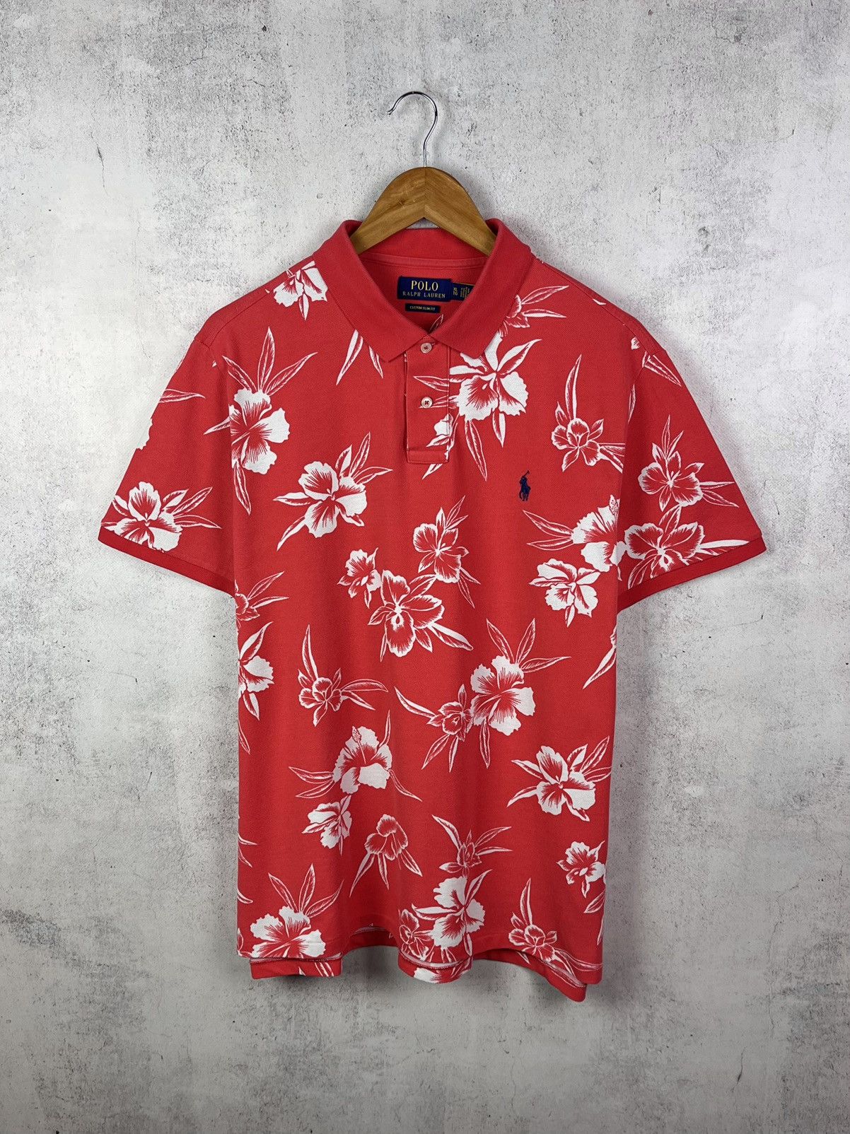 Polo Ralph Lauren Floral Hawaiian Polo T-Shirt Rare Hype Y2K