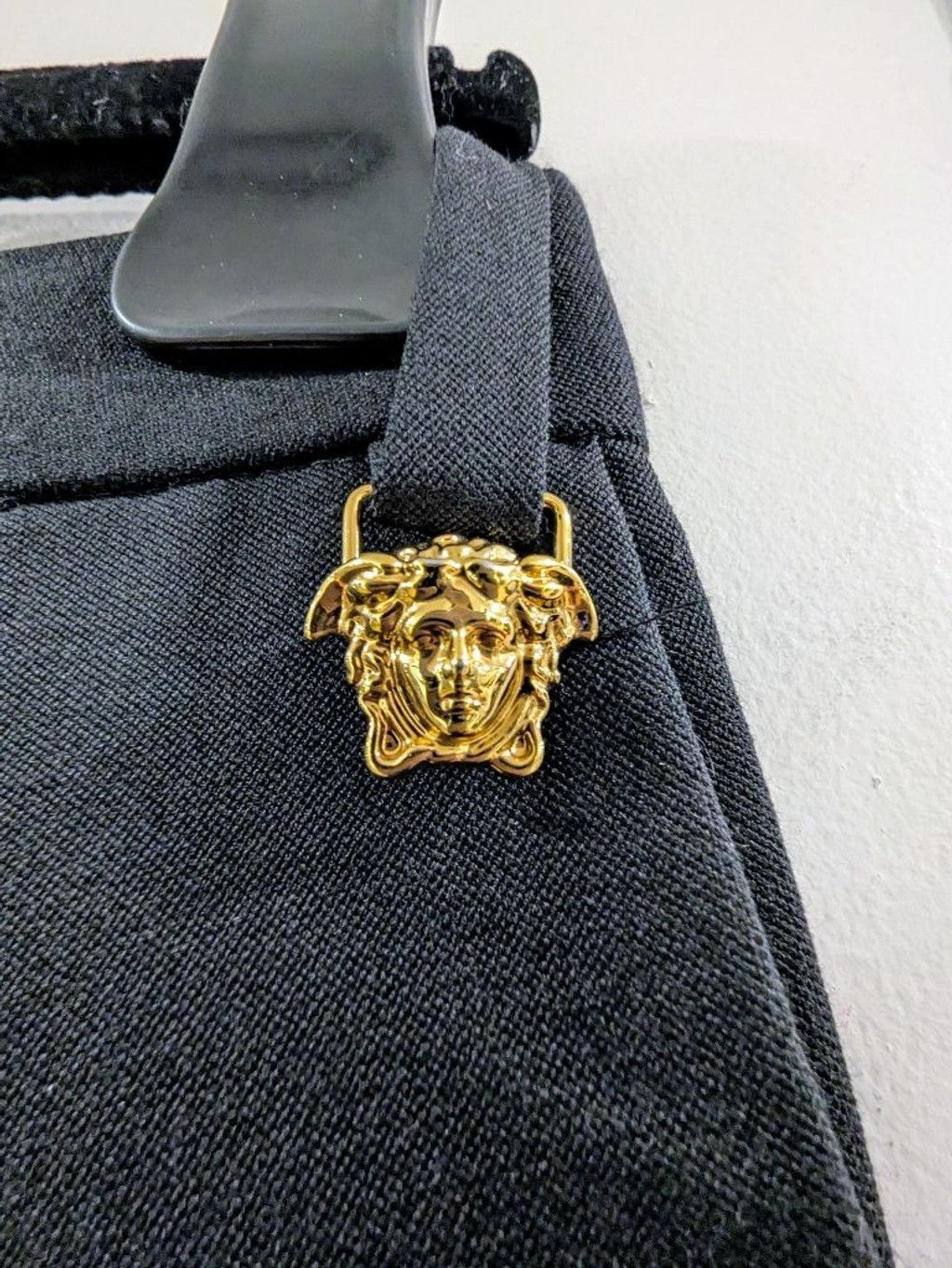 Versace Versace Black Medusa La Grecca Logo Wide Leg Pants Size 44 Size 32" / US 10 / IT 46 - 5 Thumbnail