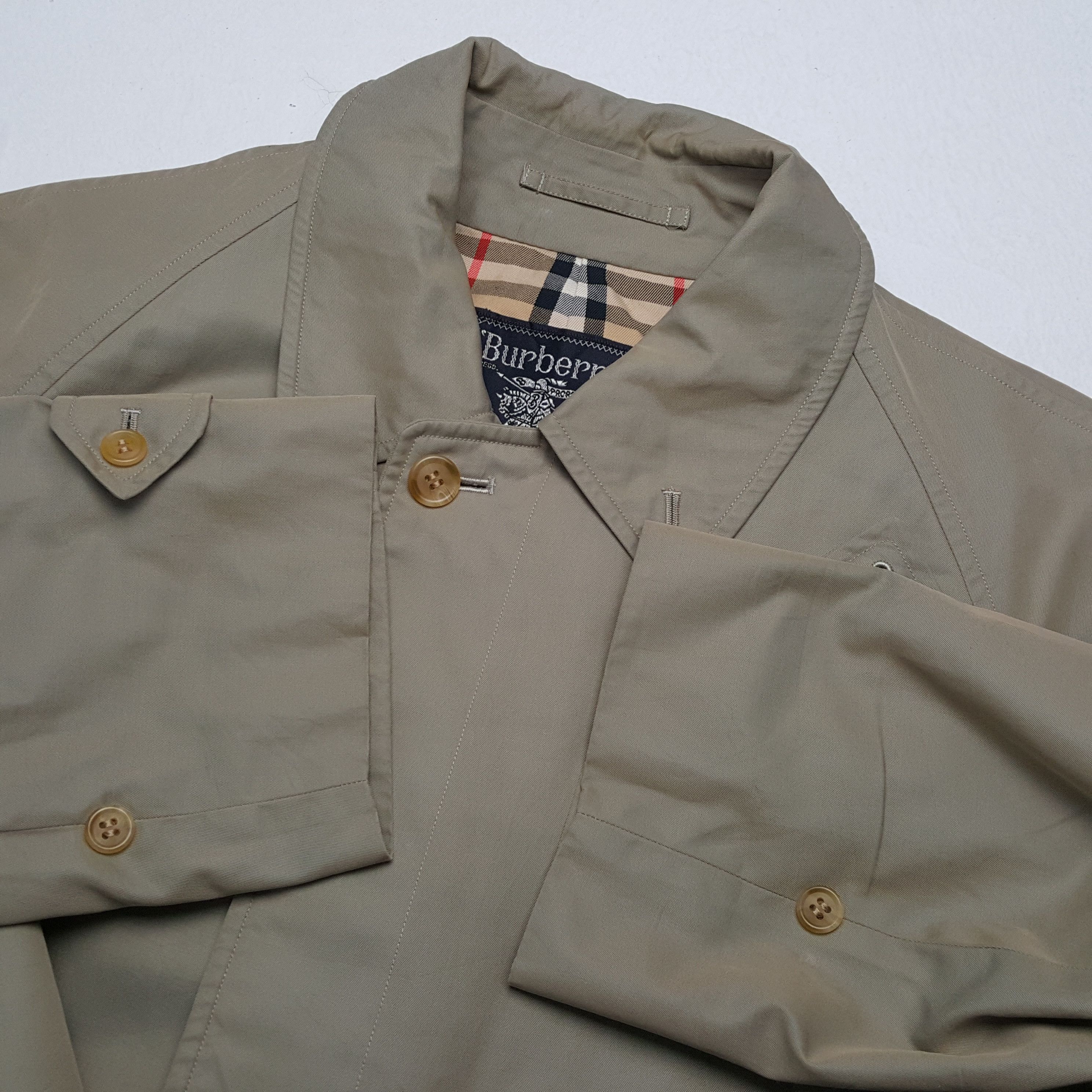 Burberry × Vintage Vintage BURBERRYS Nova Check Design Trench Coat Jacket Size US L / EU 52-54 / 3 - 7 Thumbnail