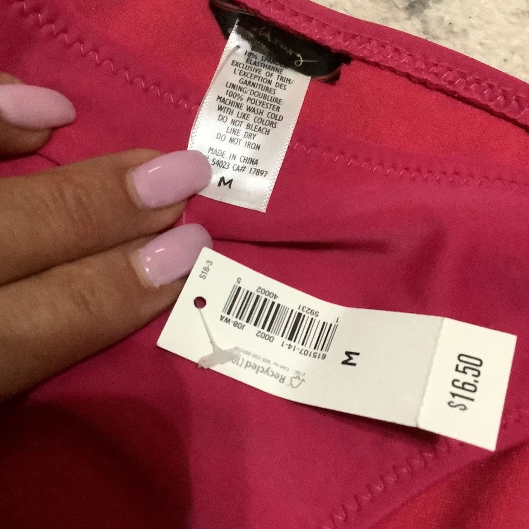 Old Navy Old Navy Bikini Bottom Pink M Women Regular Bottom Nylon Polyester Spandex Swim Solid Shells Vintage No Size 32" / US 10 / IT 46 - 2 Thumbnail