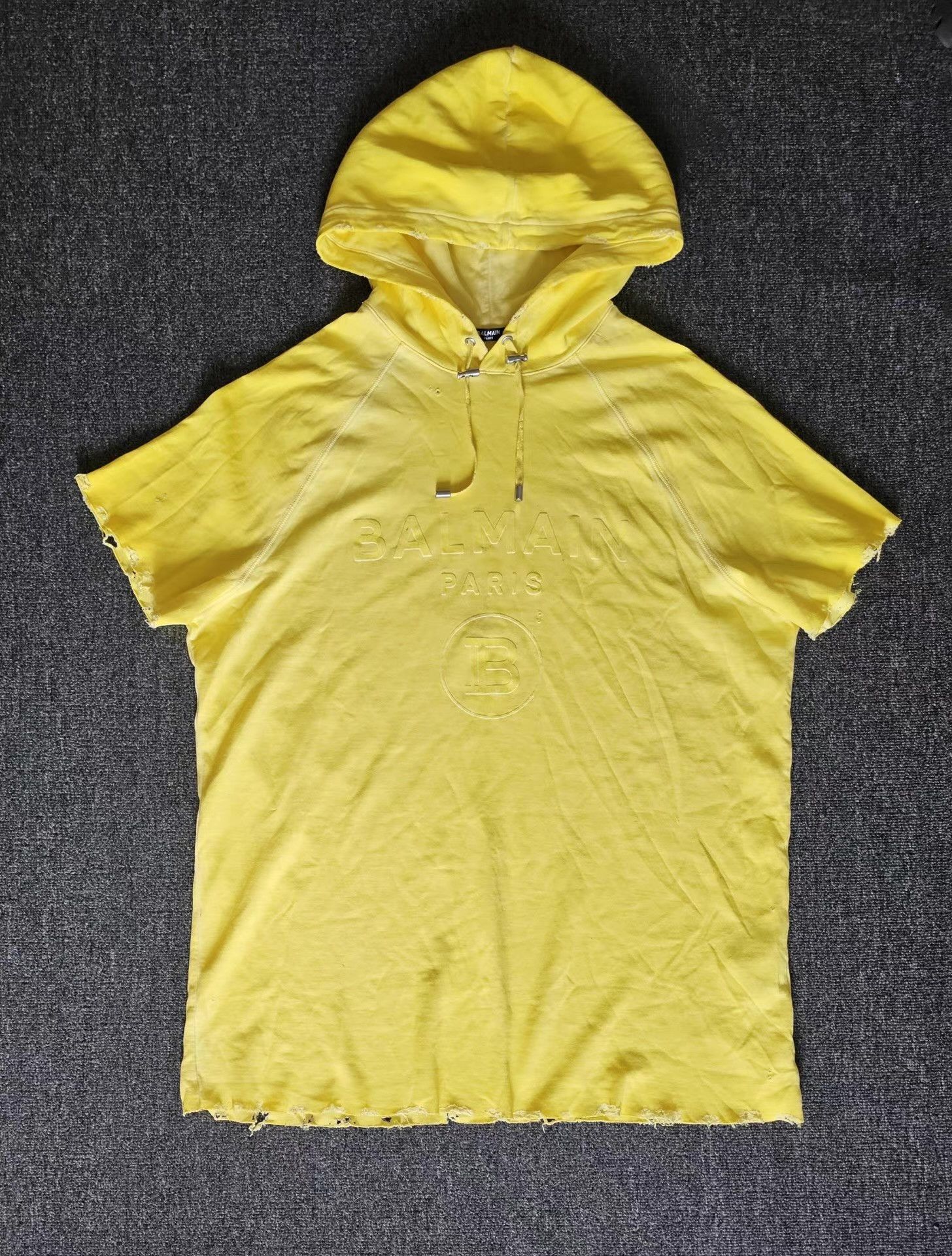 Balmain Balmain yellow washed hooded short-sleeve T-shirt, Size US L / EU 52-54 / 3 - 1 Thumbnail