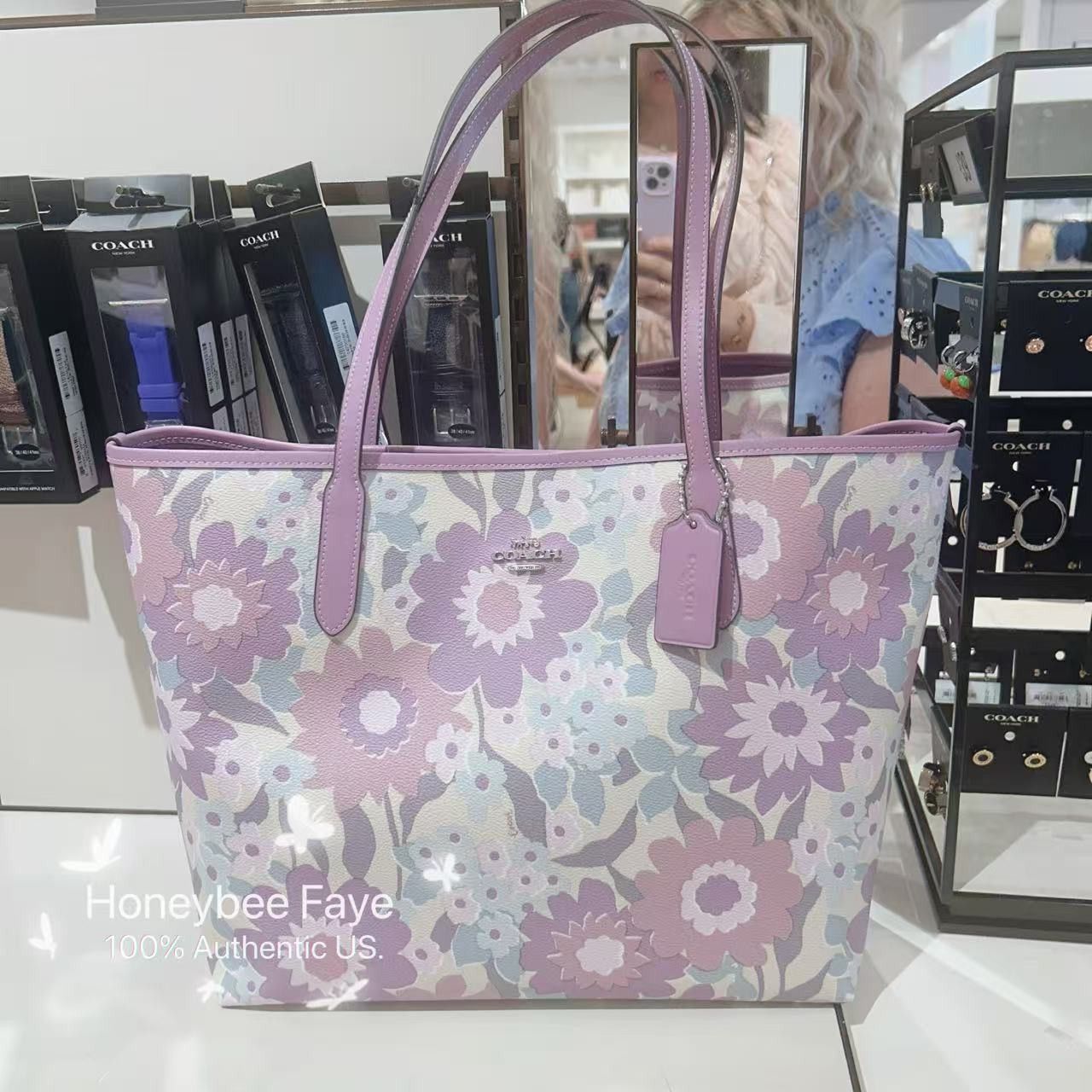 Coach NWT Coach City Tote Bag With Floral Print CBG78 Size ONE SIZE - 3 Thumbnail