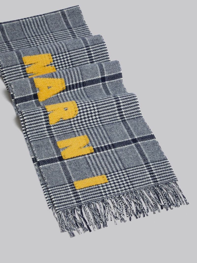 Marni o1f1d3z1125 Size: OS / Checked Wool Scarf With Logo Size ONE SIZE - 3 Thumbnail