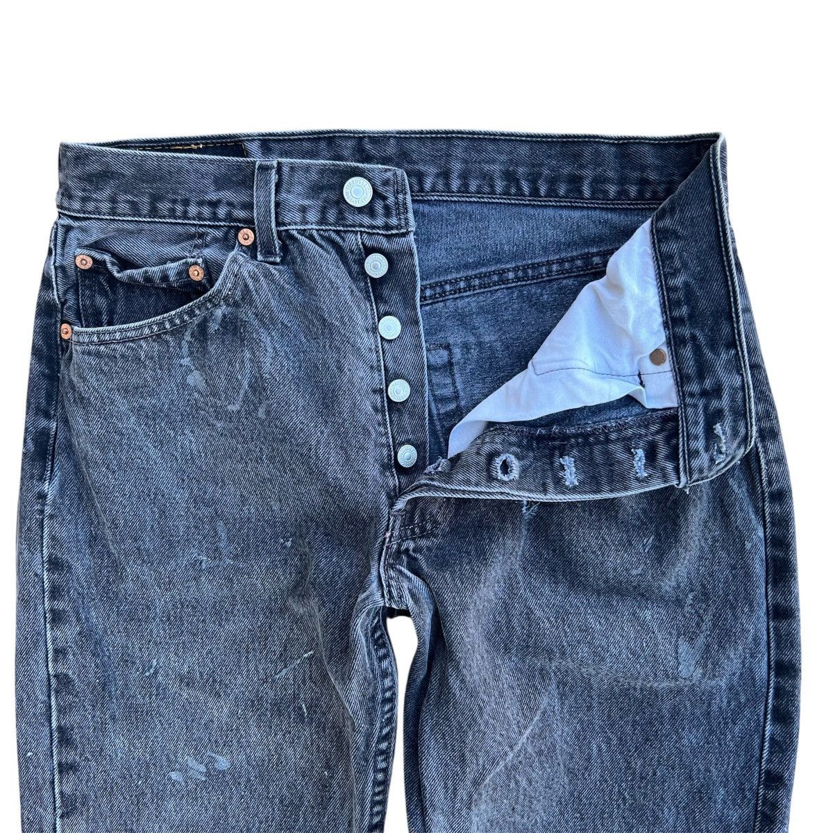 Levi's Vintage 1990s Faded Black Distressed Levis 501 Jeans Size US 31 - 4 Thumbnail