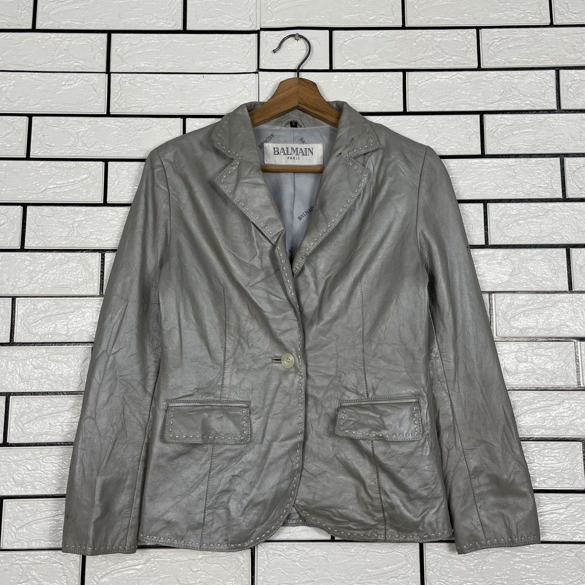 Balmain Balmain Women Leather Jacket Size S / US 4 / IT 40 - 1 Thumbnail