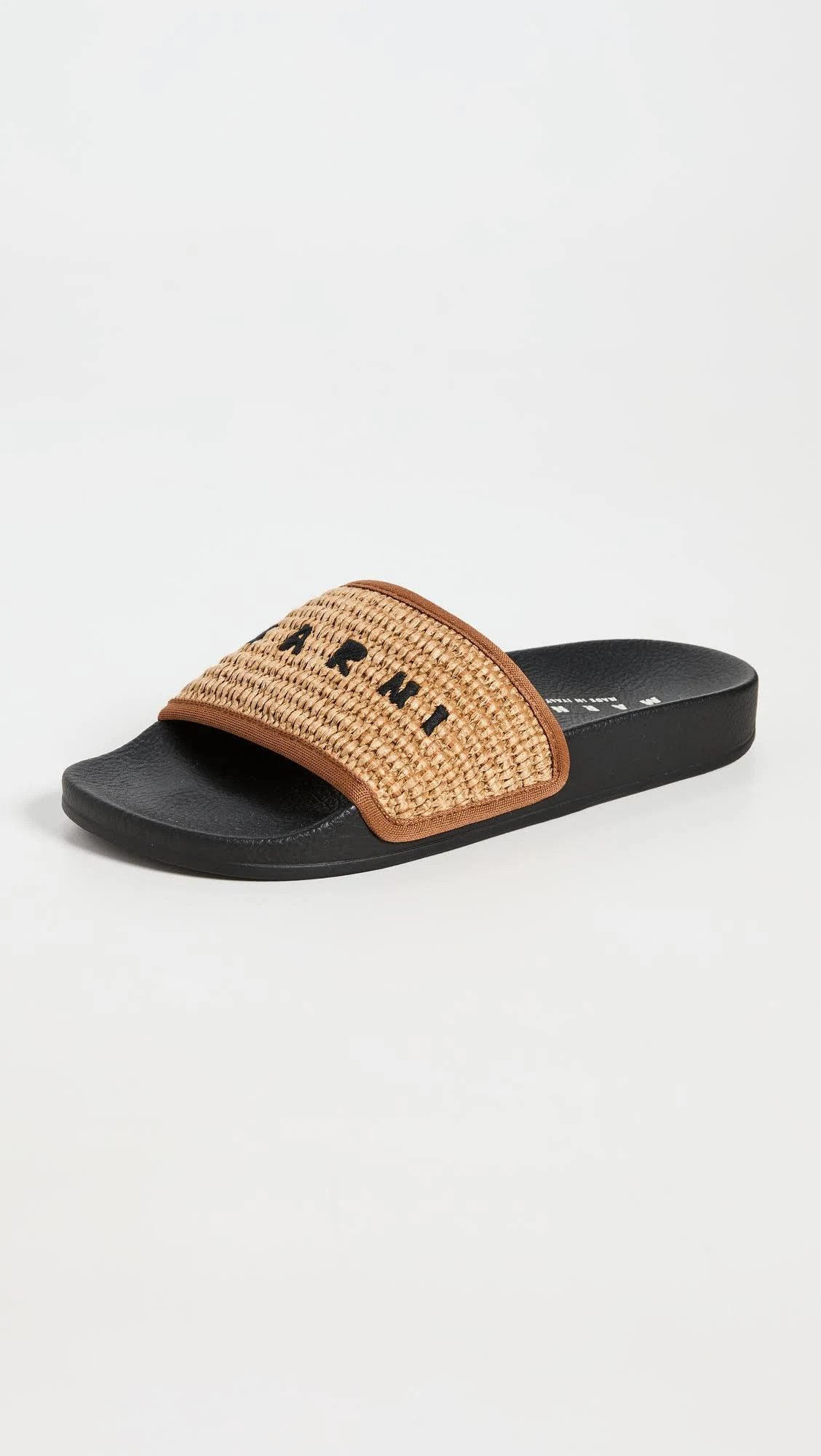 Marni o1srvl11e0724 Slide in Black/Beige Size US 8 / EU 41 - 3 Thumbnail
