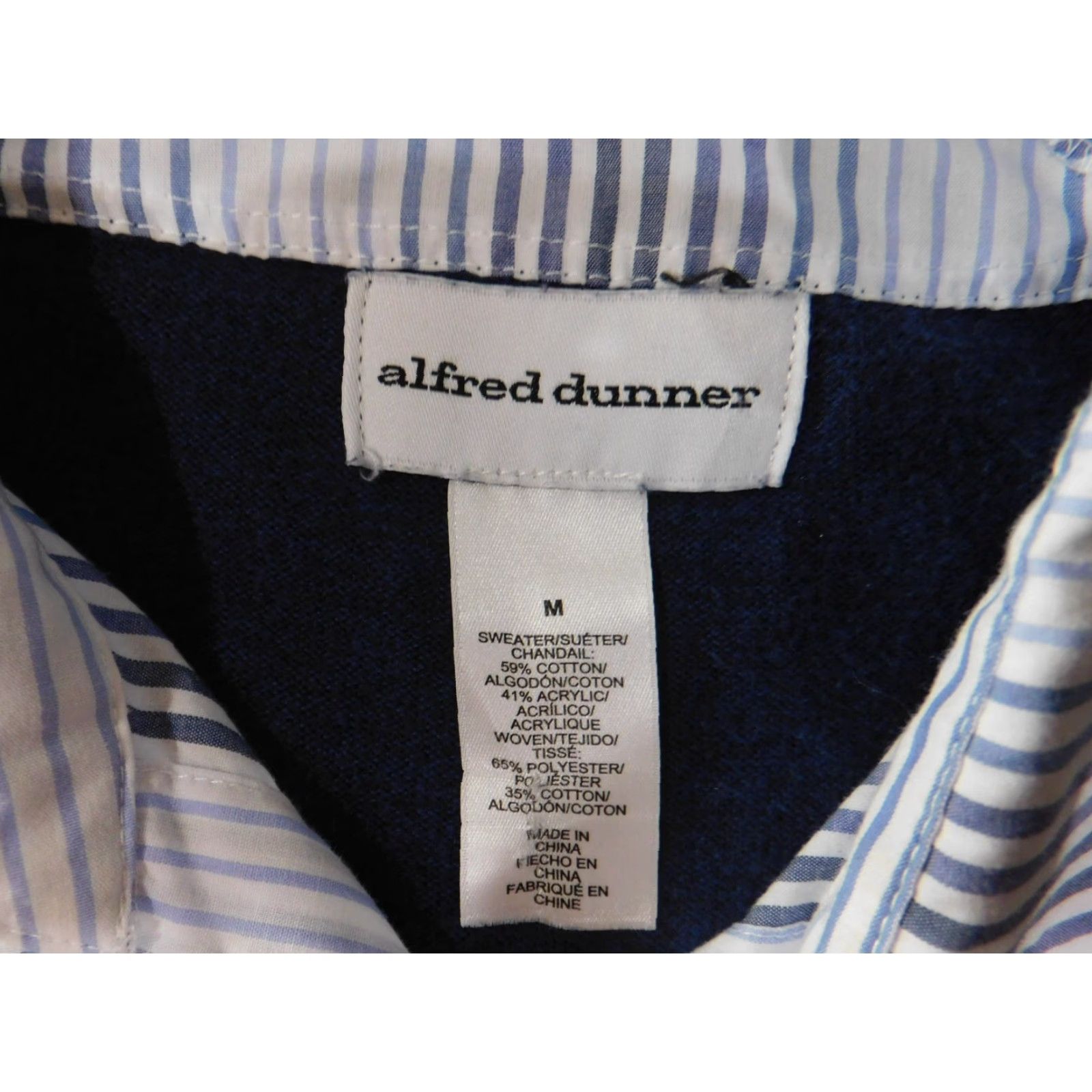 Vintage Alfred Dunner Sweater Medium Blue Pullover Raglan Sleeve Collared Knit Stretch Women M Size M / US 6-8 / IT 42-44 - 4 Thumbnail