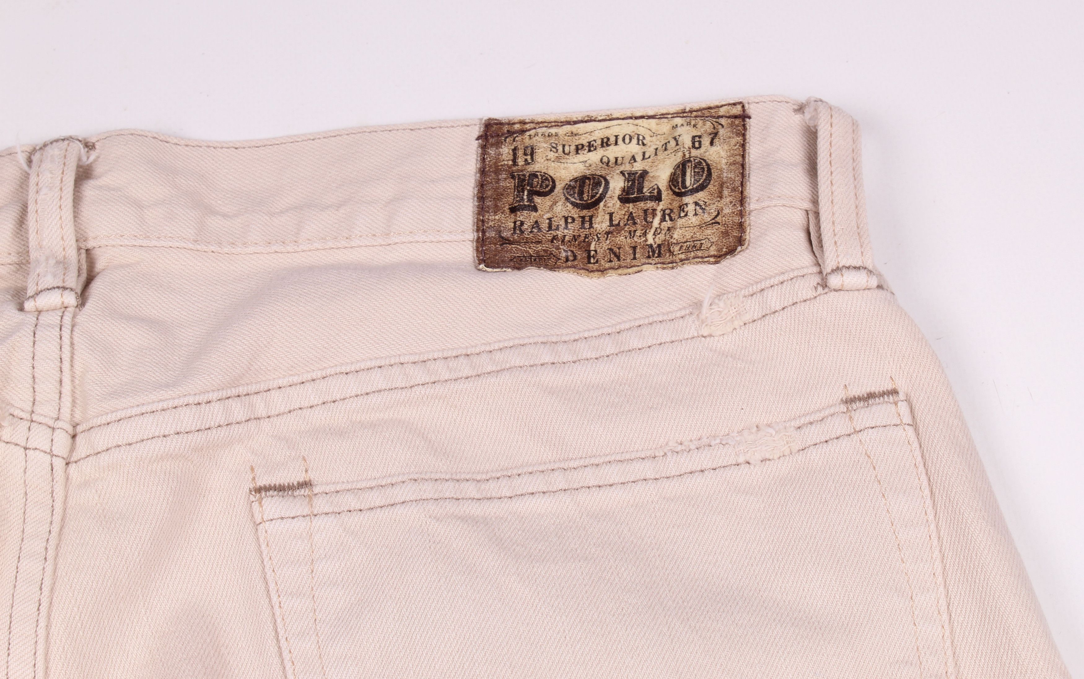 Polo Ralph Lauren Vintage Polo Ralph Lauren Beige Classic Fit Denim Jeans Size US 33 - 7 Thumbnail