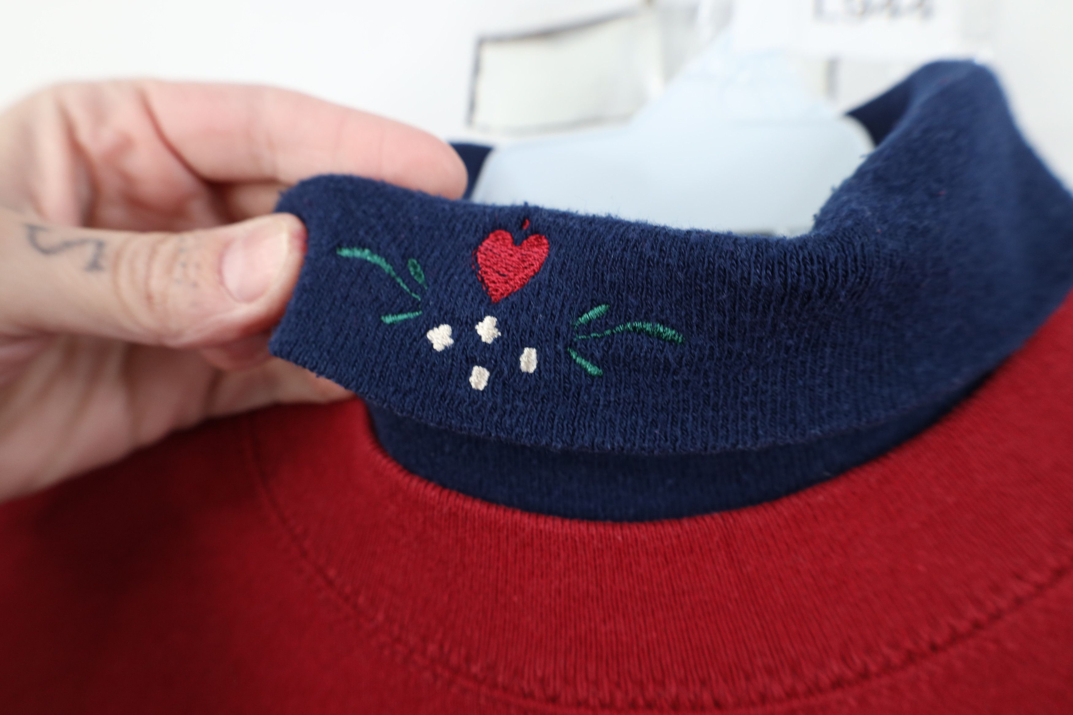 Vintage Vintage 90s Streetwear Heart Bear Turtleneck Sweatshirt USA Size M / US 6-8 / IT 42-44 - 7 Thumbnail