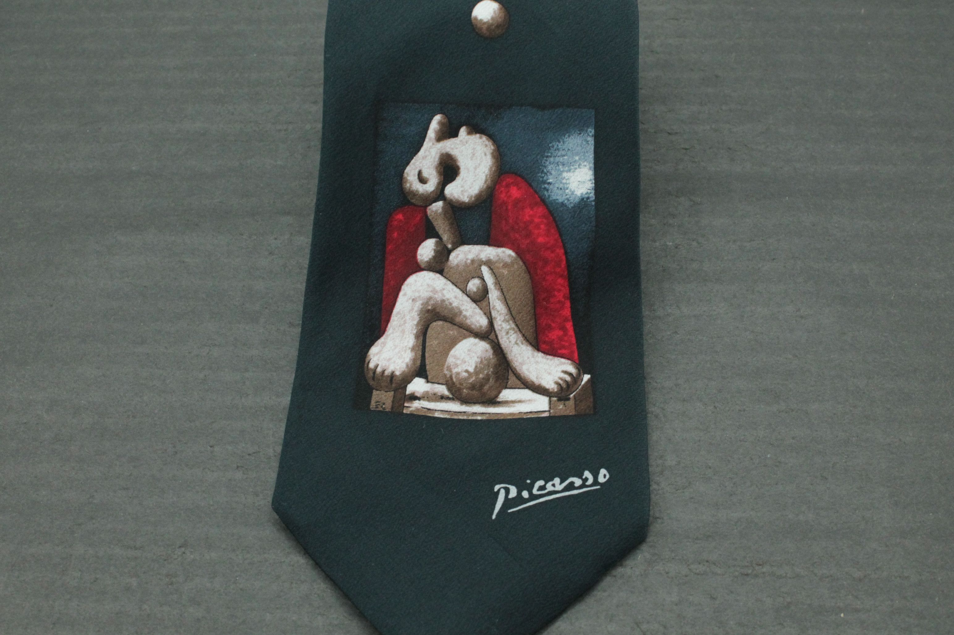 Paloma Picasso Pablo Picasso Woman with red chair Silk Tie Size ONE SIZE - 3 Thumbnail