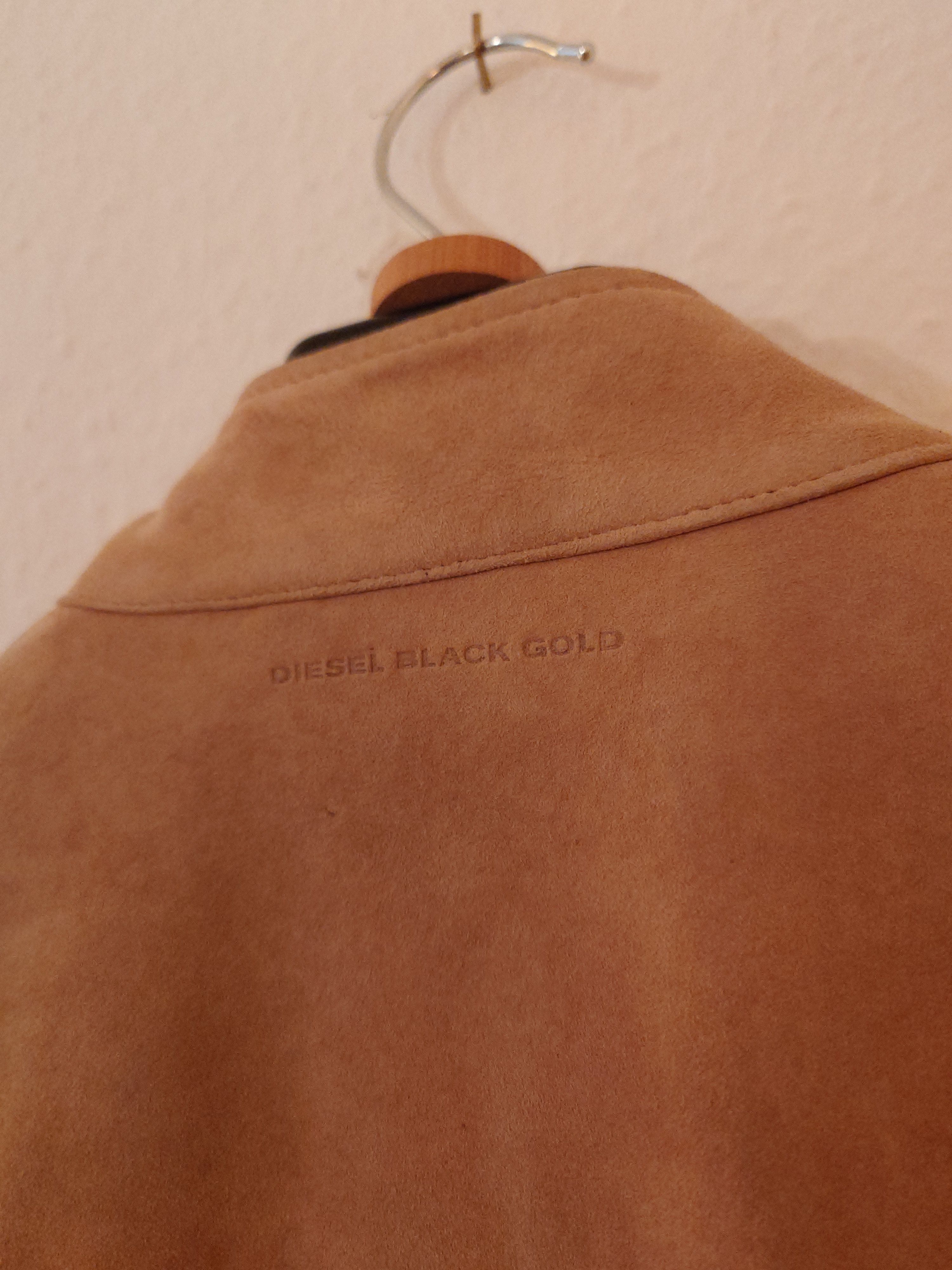Diesel Black Gold Goat Suede asymmetrical closure cropped biker jacket Size US M / EU 48-50 / 2 - 10 Thumbnail