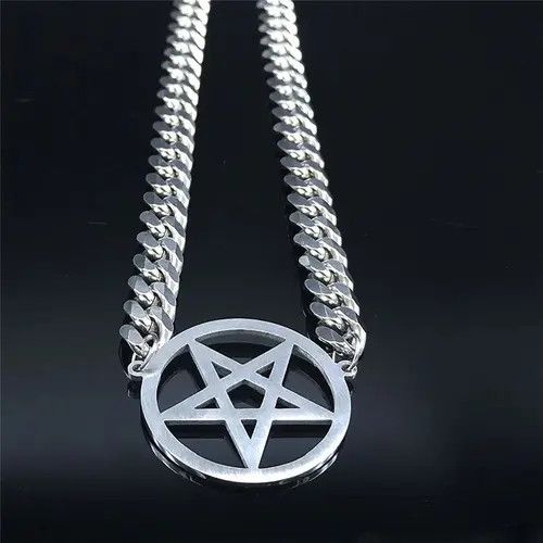 Jewelry Clavicle Cuban Chain Pentagram Necklace Size ONE SIZE - 2 Thumbnail